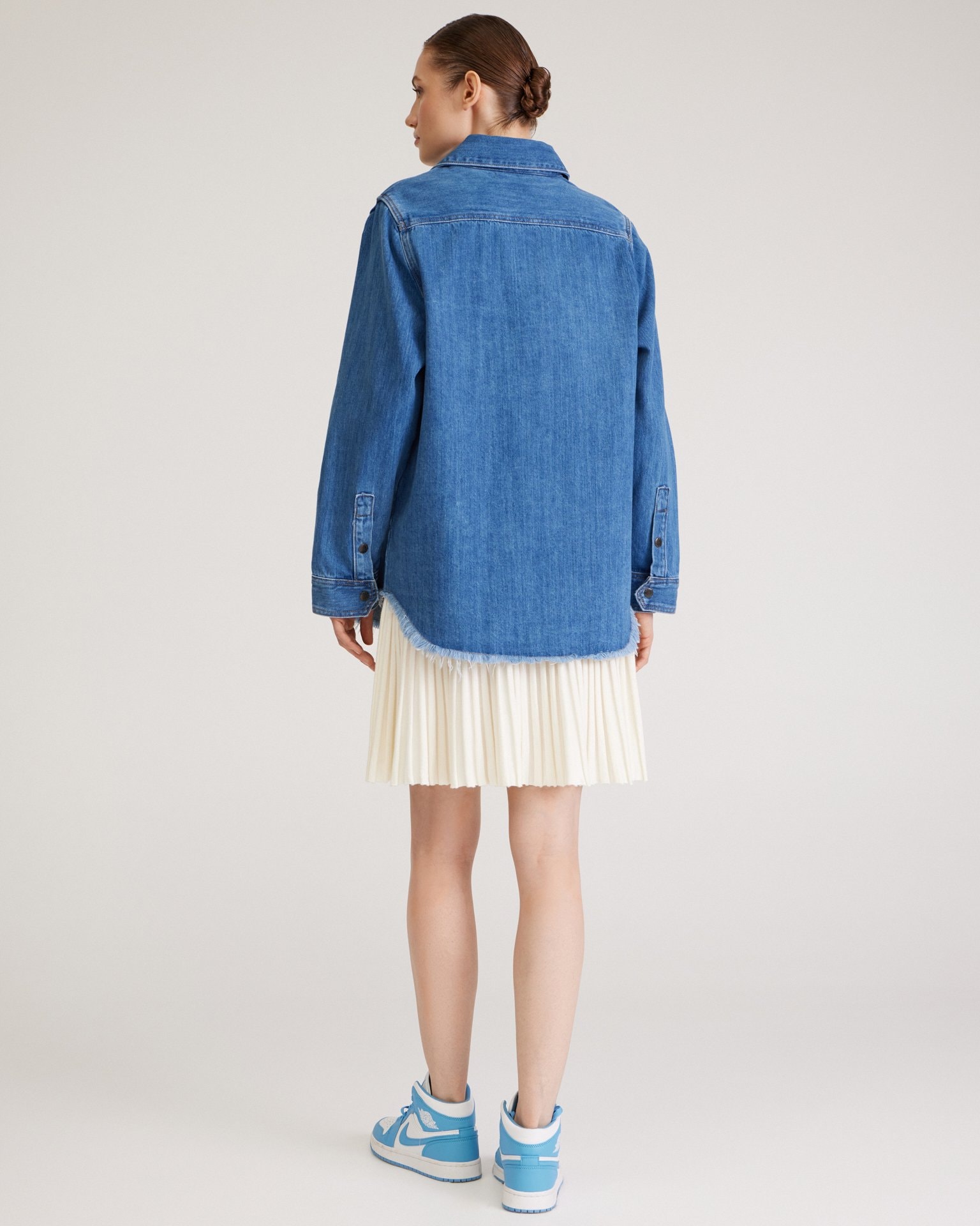 Oversize denim shirt, Navy — photo 3