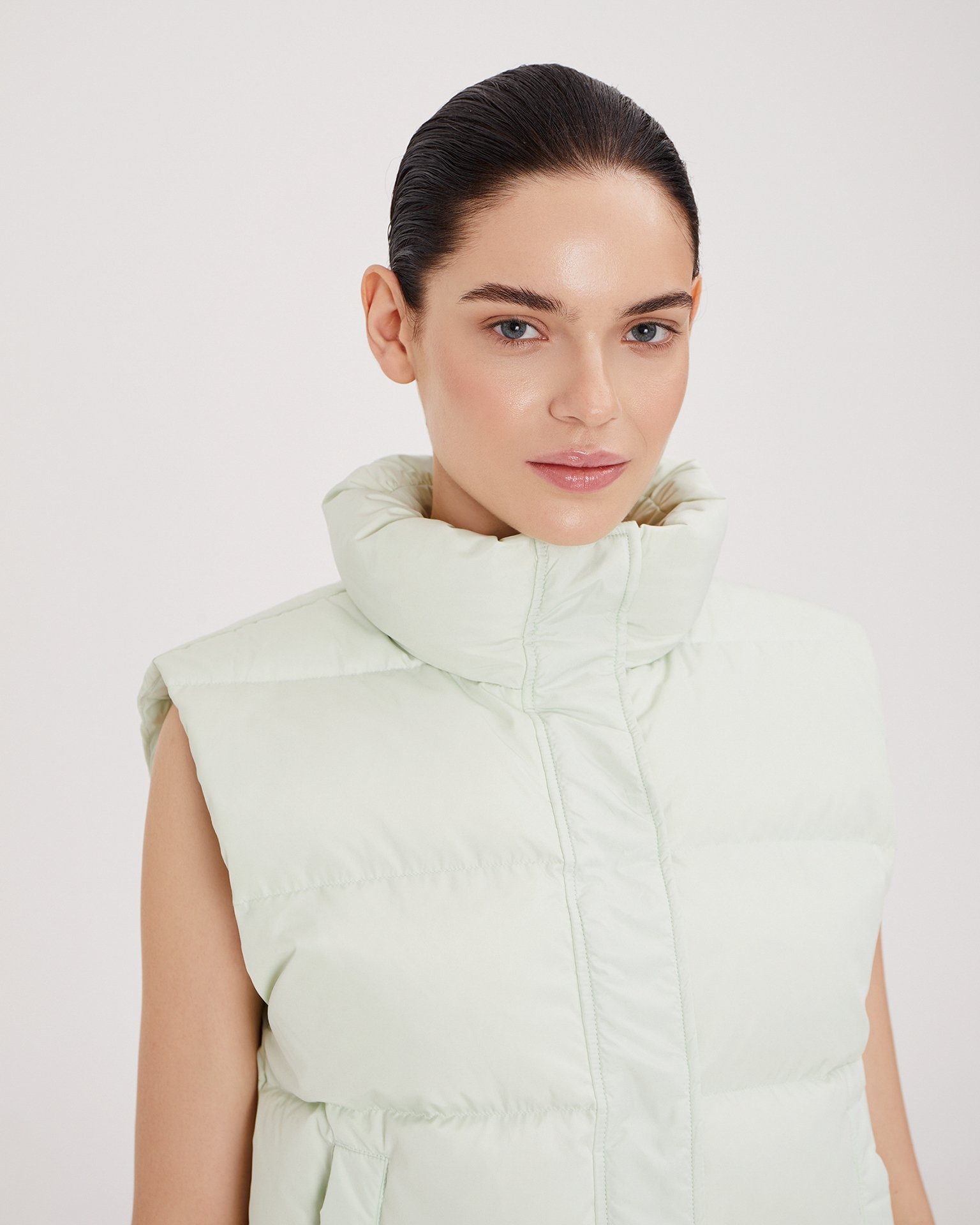 Zip-up vest, Mint — photo 6