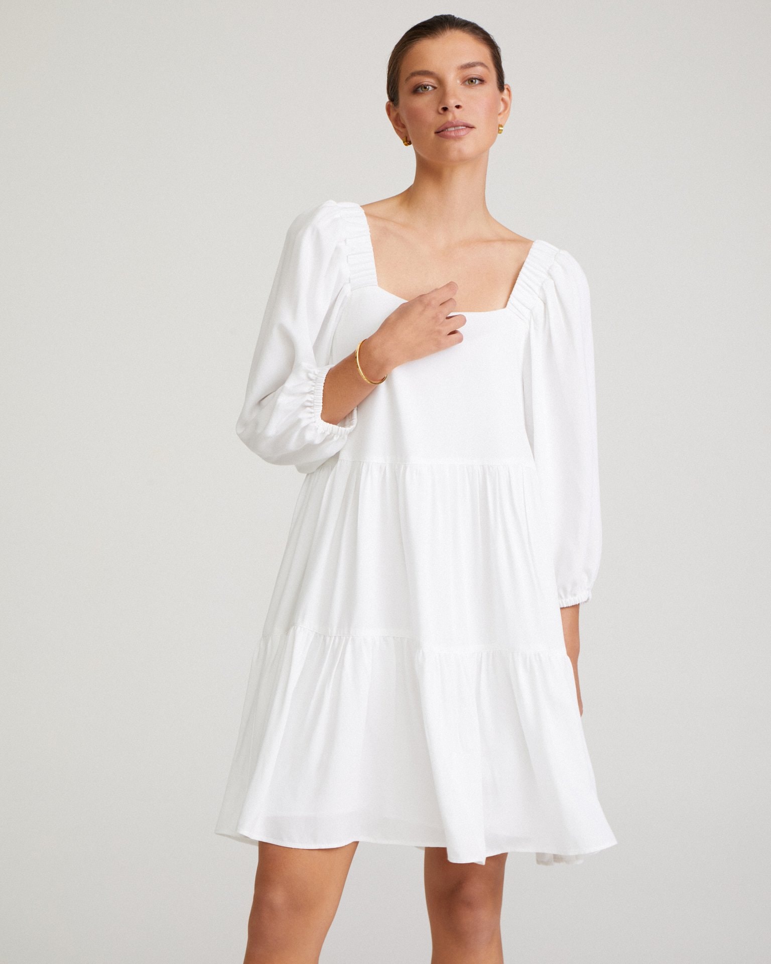 Relaxed-fit dress, White — photo 4