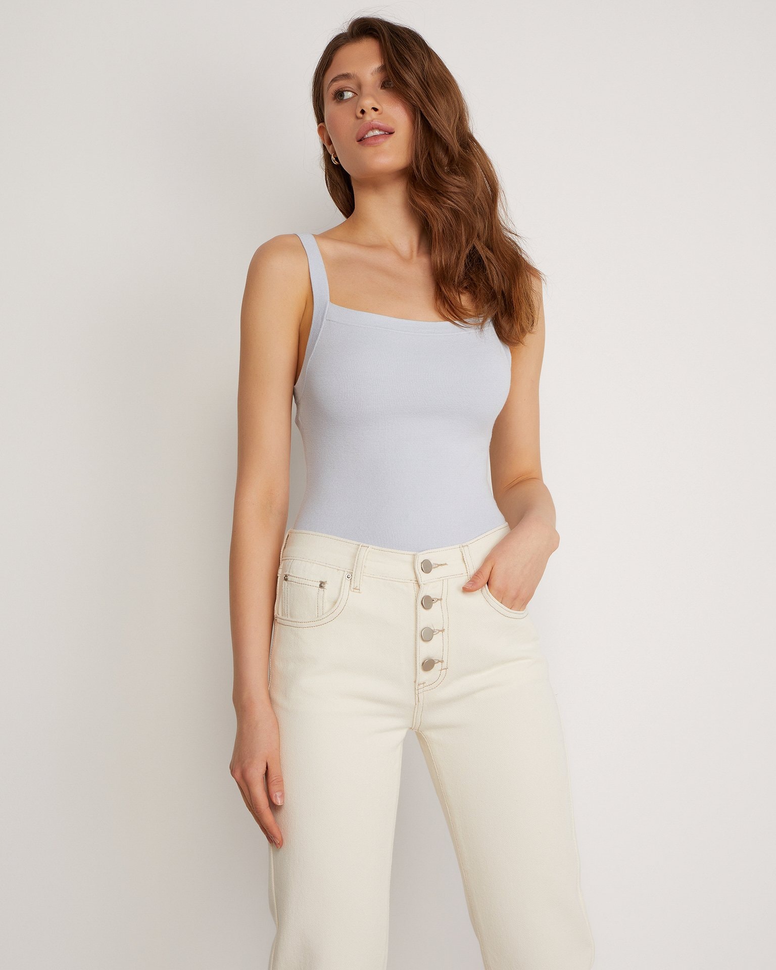 Cream-coloured jeans, Milky — photo 4