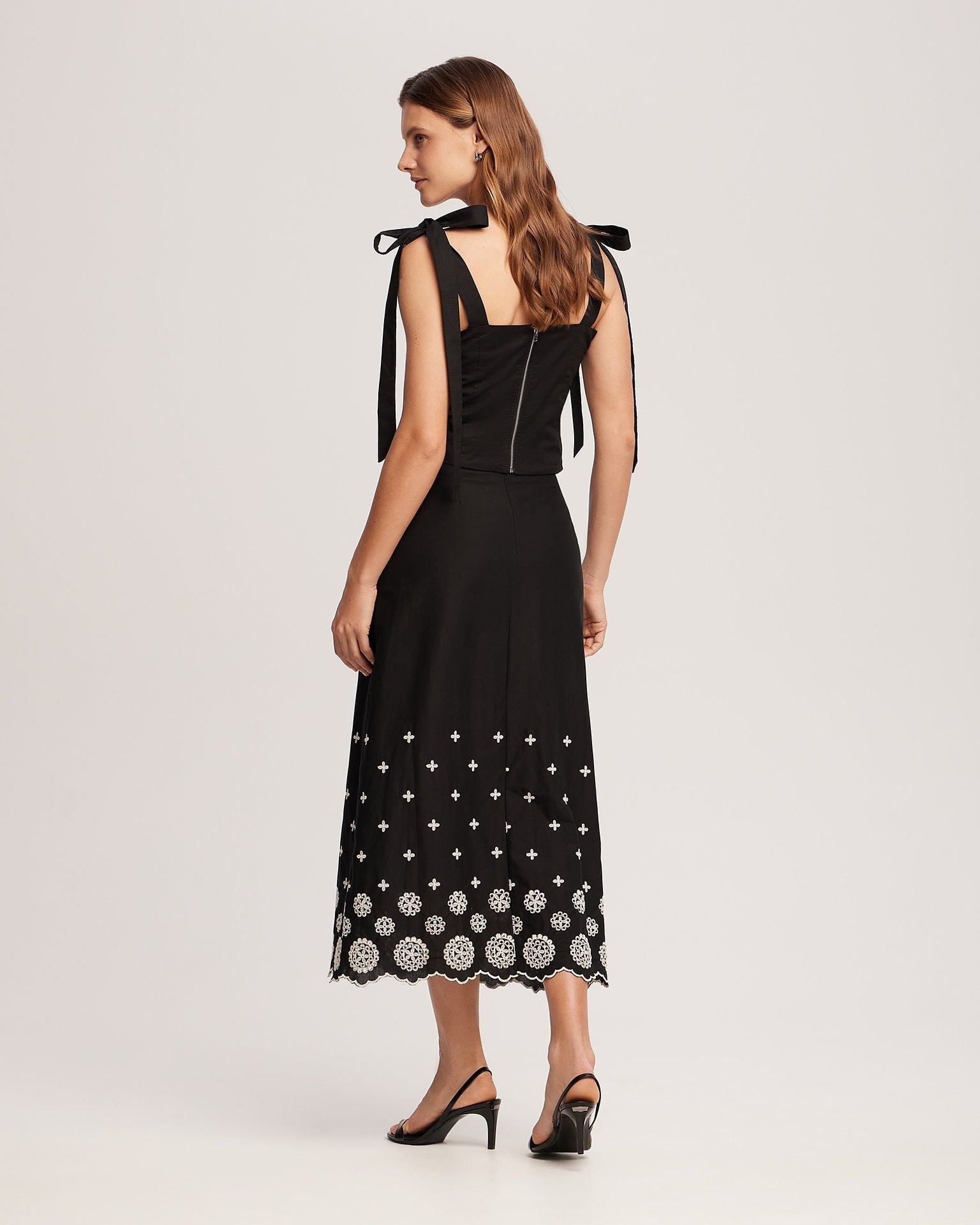 Skirt with embroidery, Black — photo 4