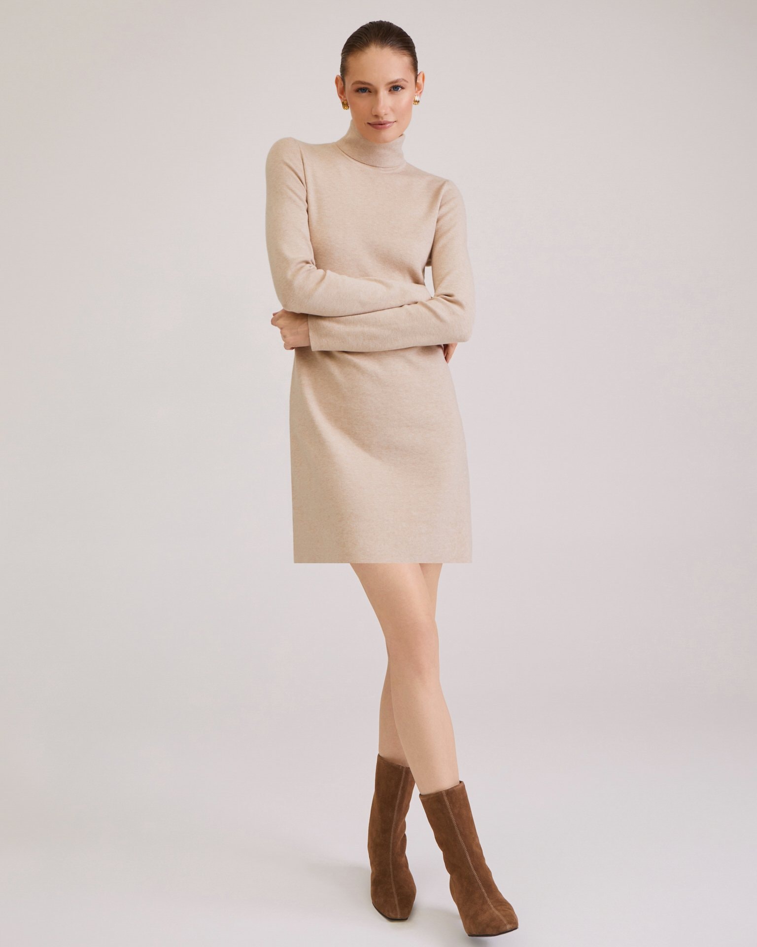 Essential knit dress, Beige. — photo 2