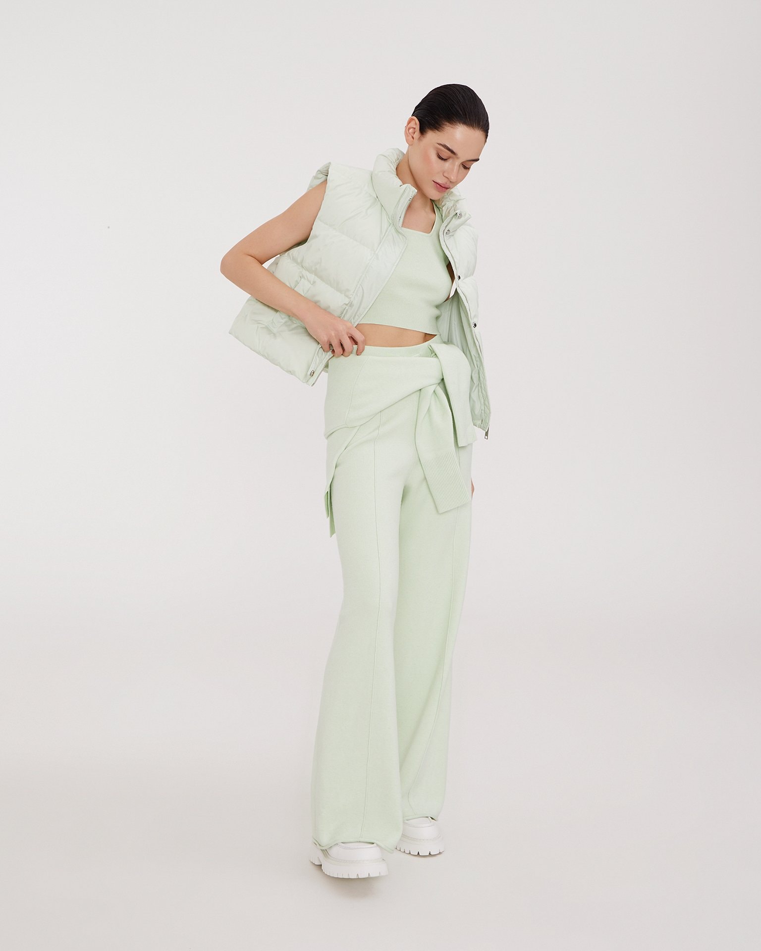 Zip-up vest, Mint — photo 5