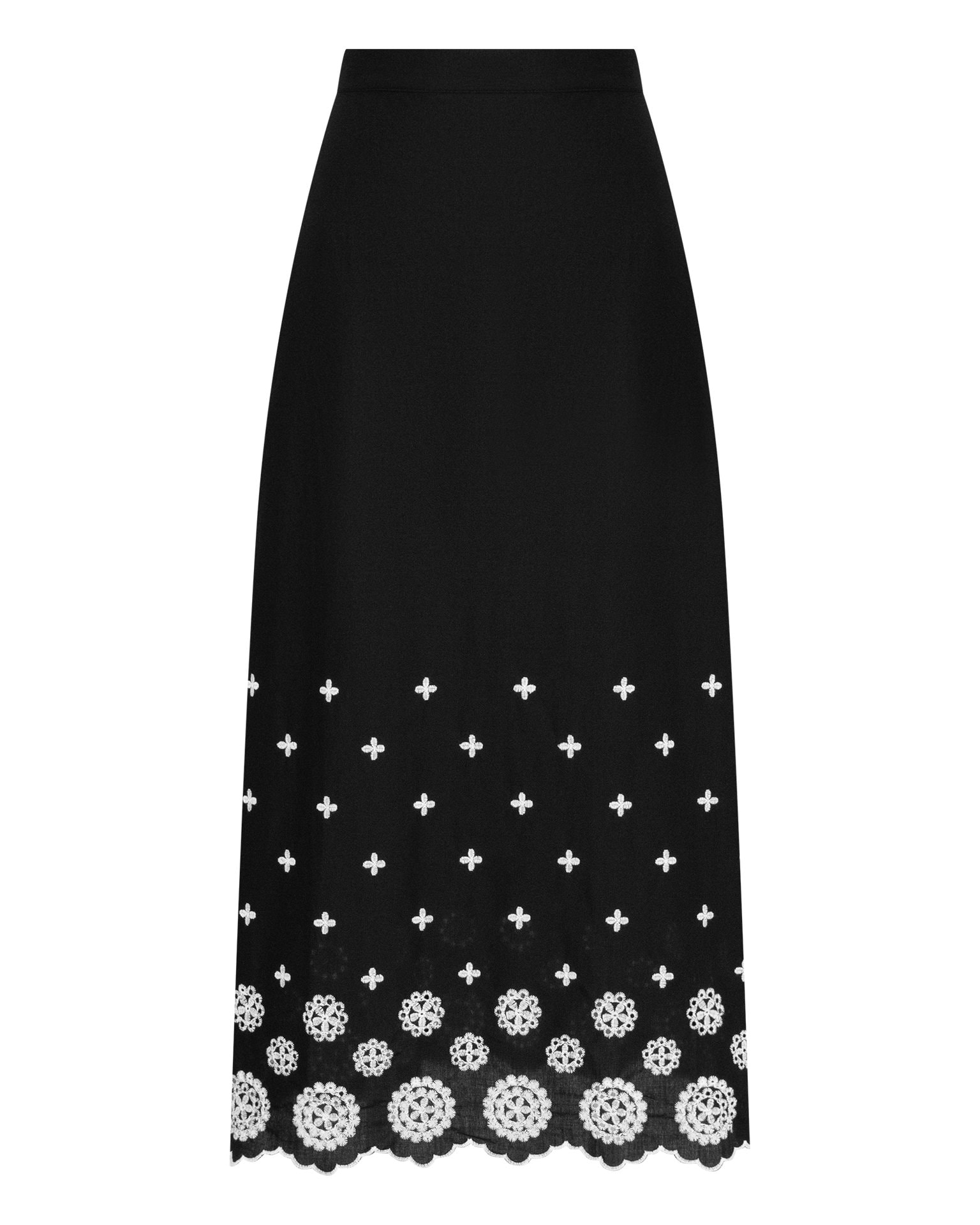 Skirt with embroidery, Black — photo 7