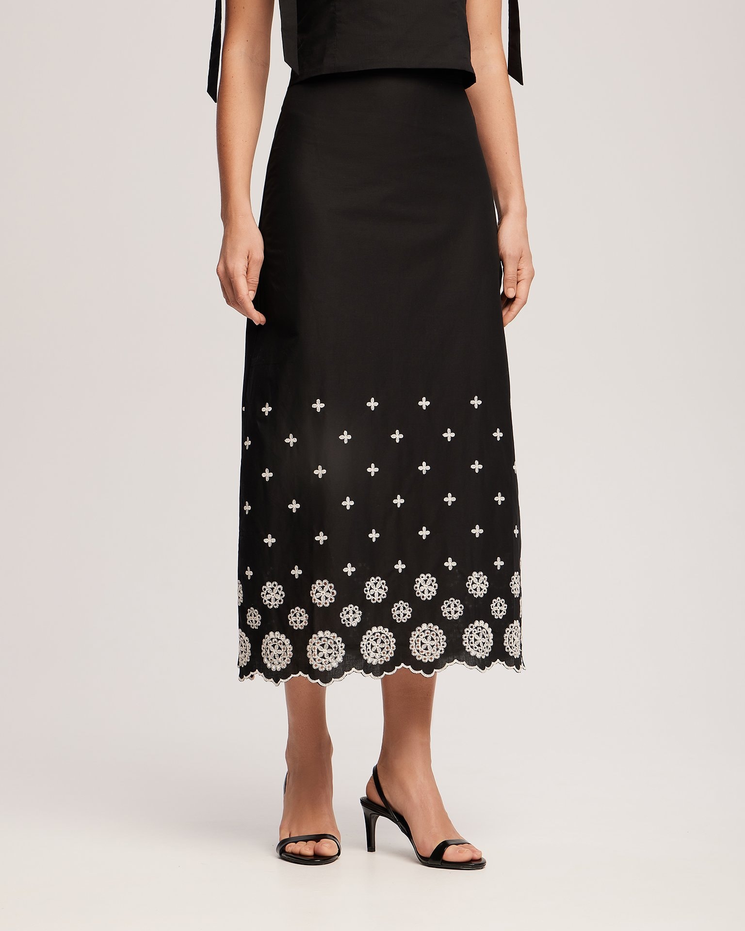 Skirt with embroidery, Black — photo 5