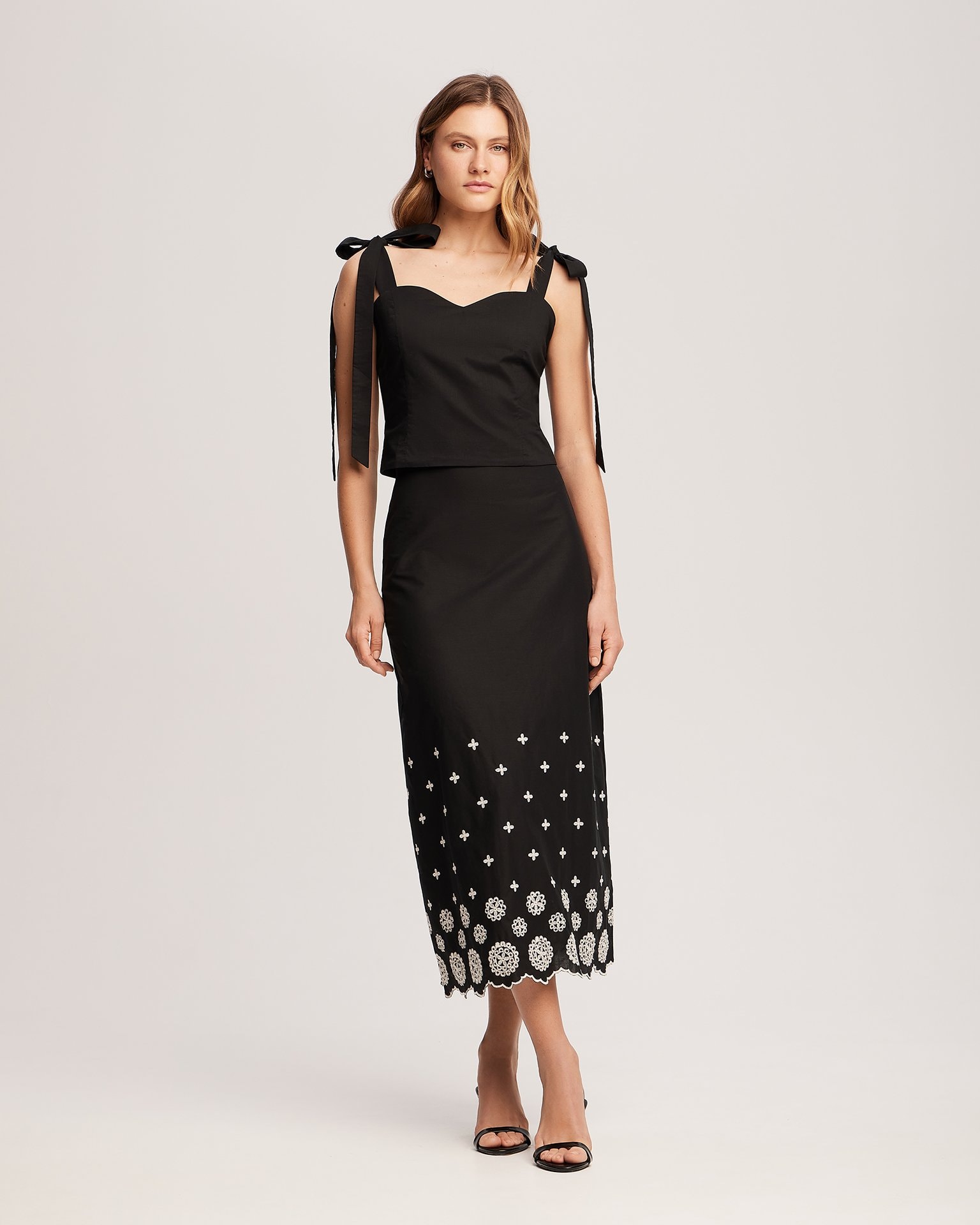 Skirt with embroidery, Black — photo 2