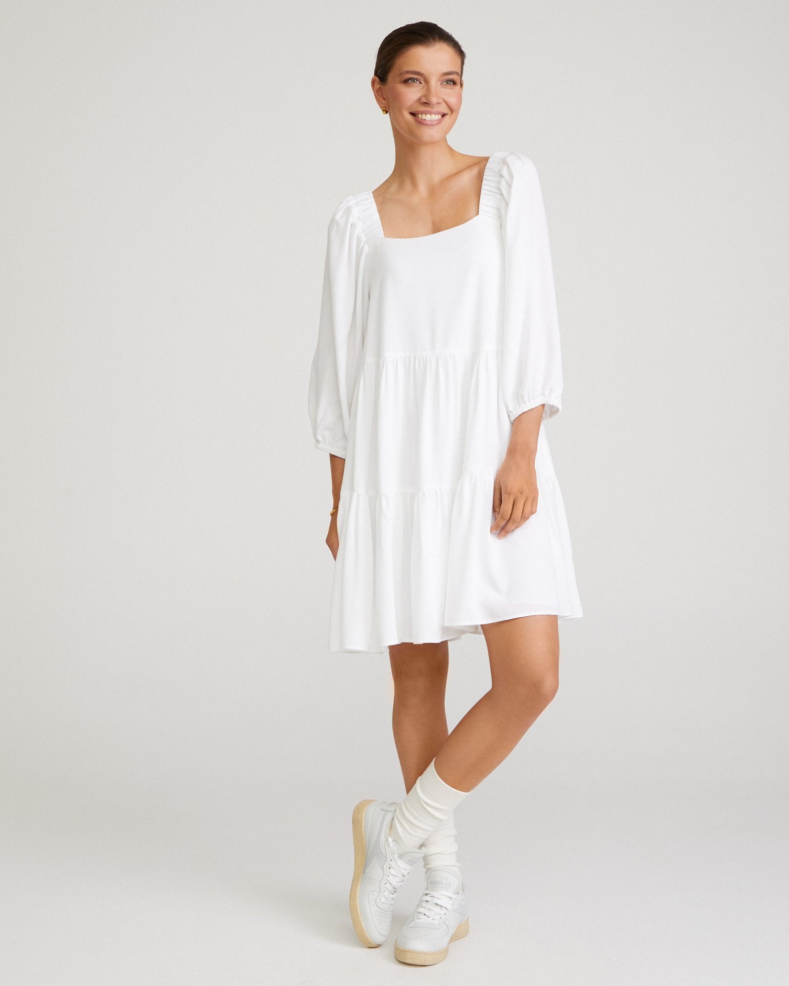 Relaxed-fit dress, White — photo 2