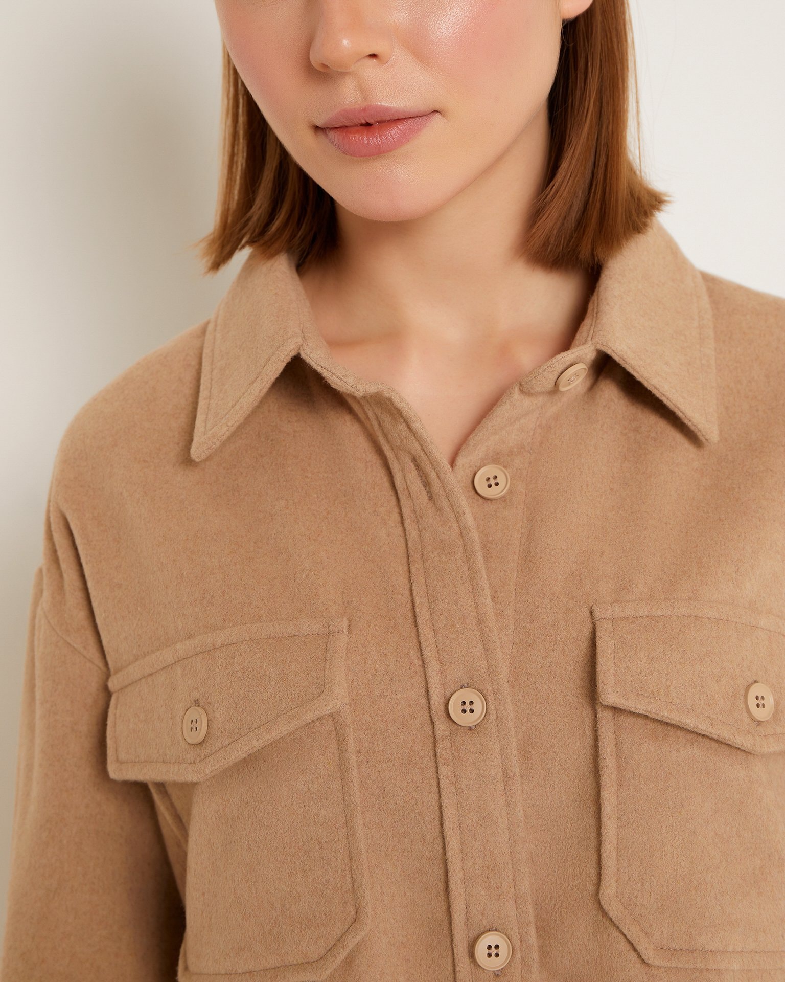 Shirt with patch pockets, Brown — photo 10