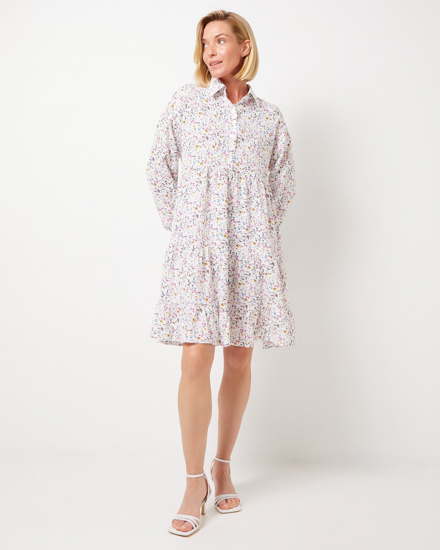 Mini dress in viscose, White — photo 5