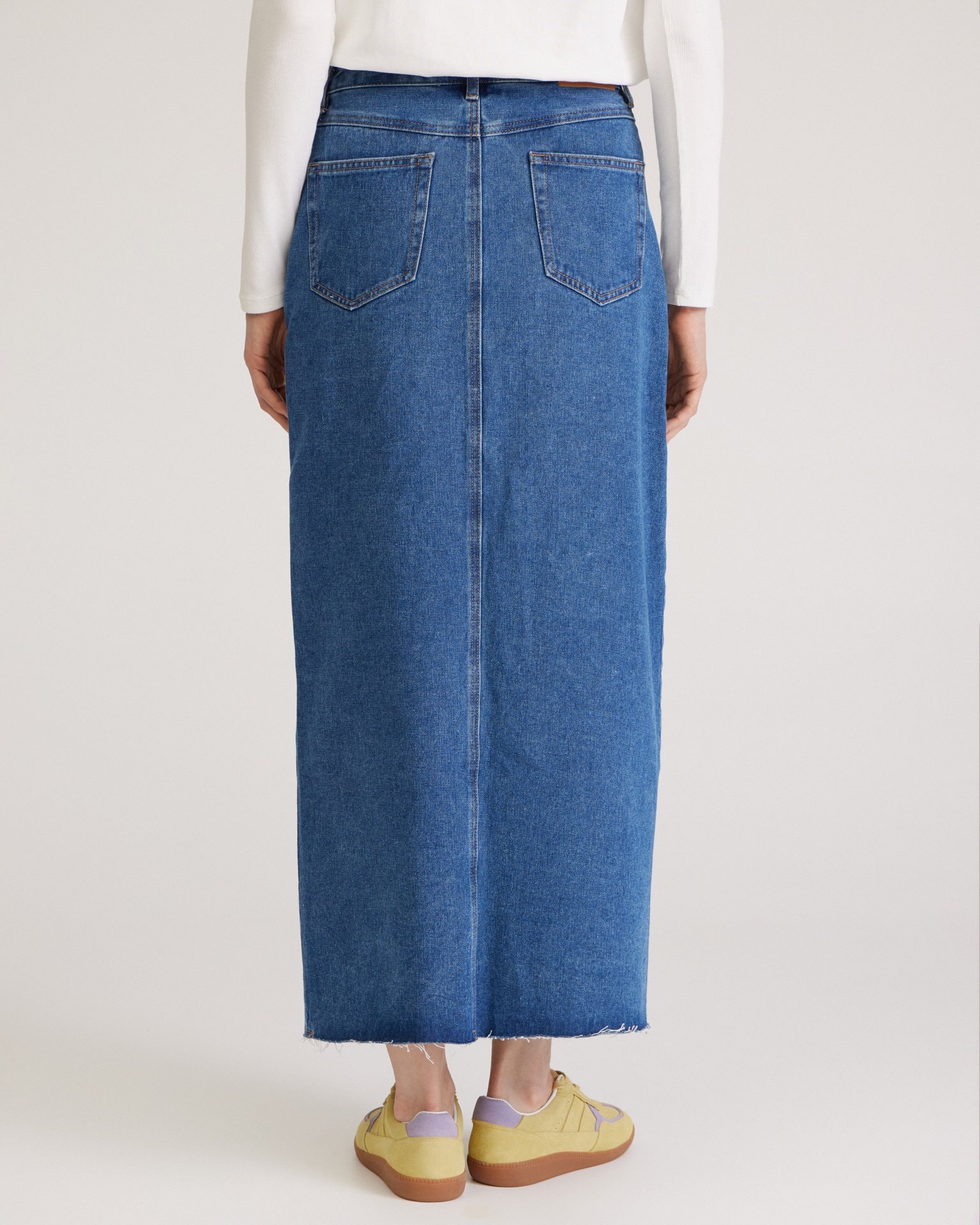 Denim skirt with a slit, Blue — photo 8