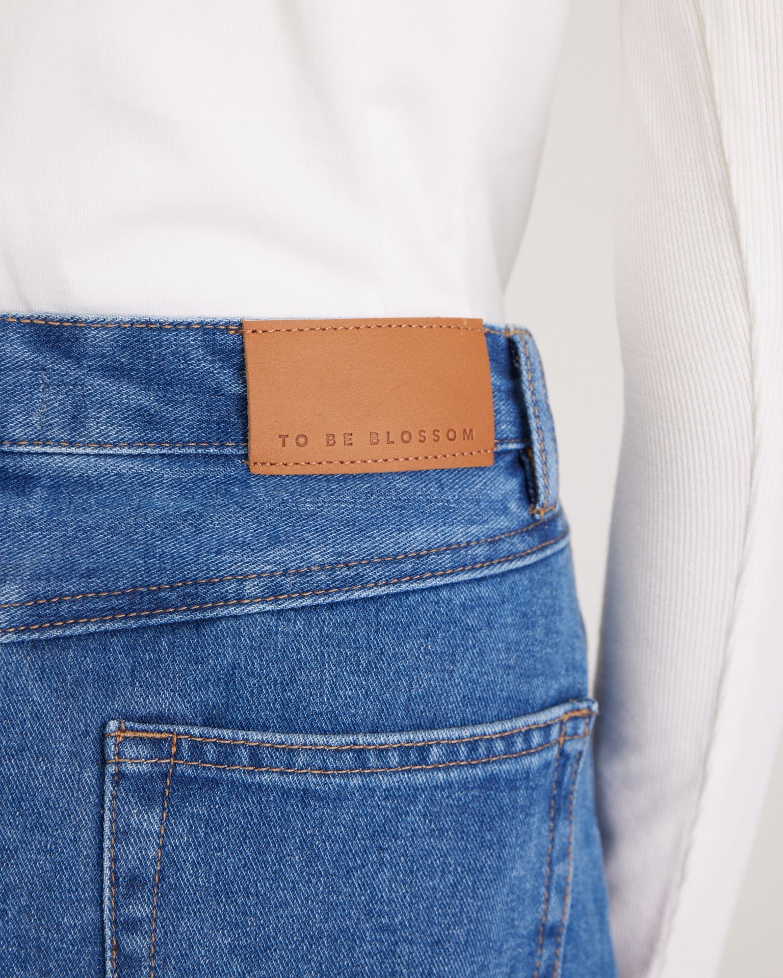 Denim skirt with a slit, Blue — photo 10