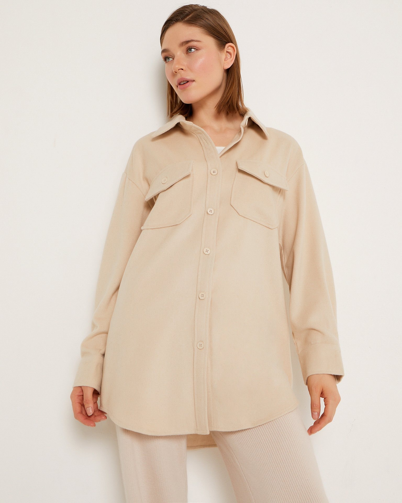 Wool shirt, Beige — photo 5