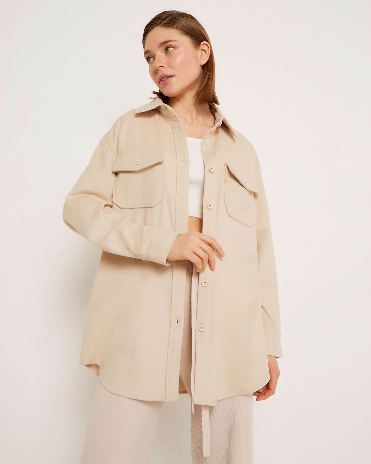 Wool shirt, Beige — photo 6