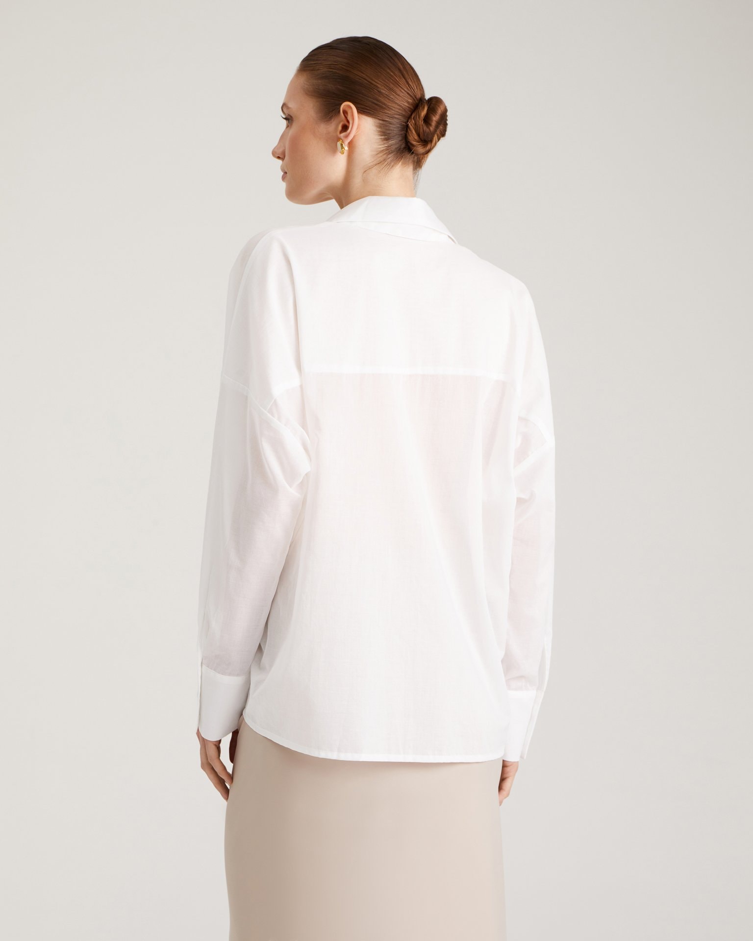 Blouse with a bow, White — photo 3