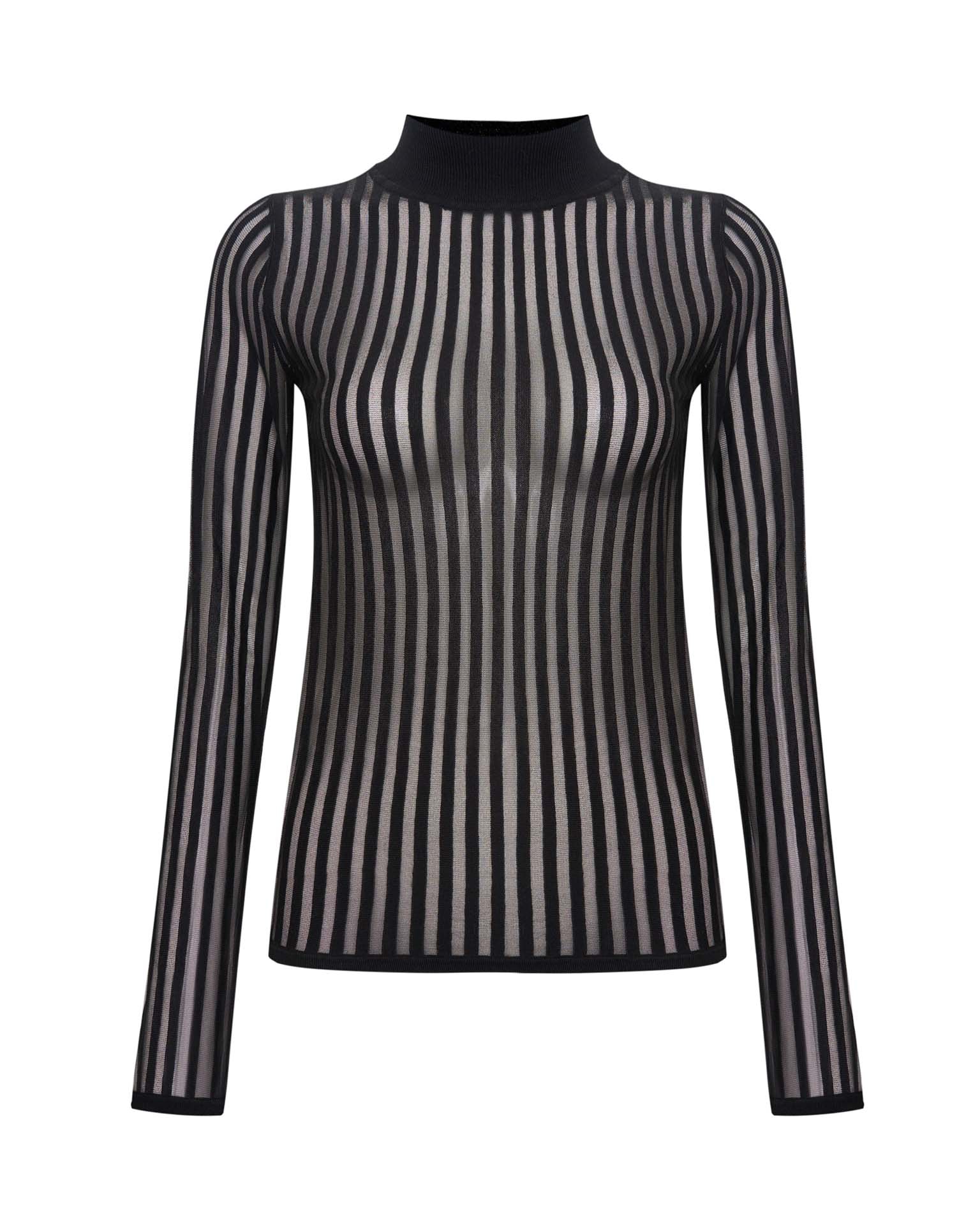 Top with a high neck, Black — photo 7