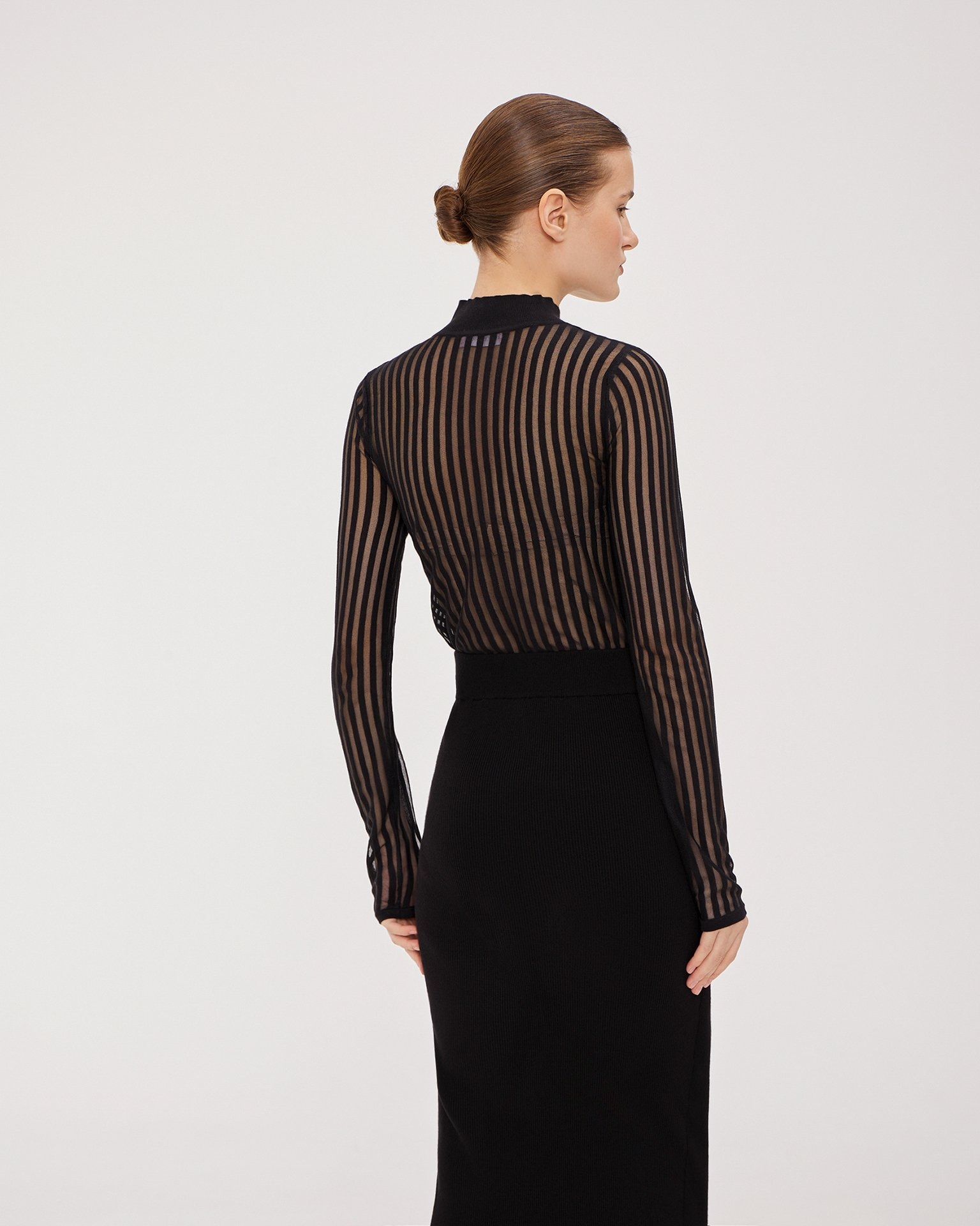 Top with a high neck, Black — photo 3