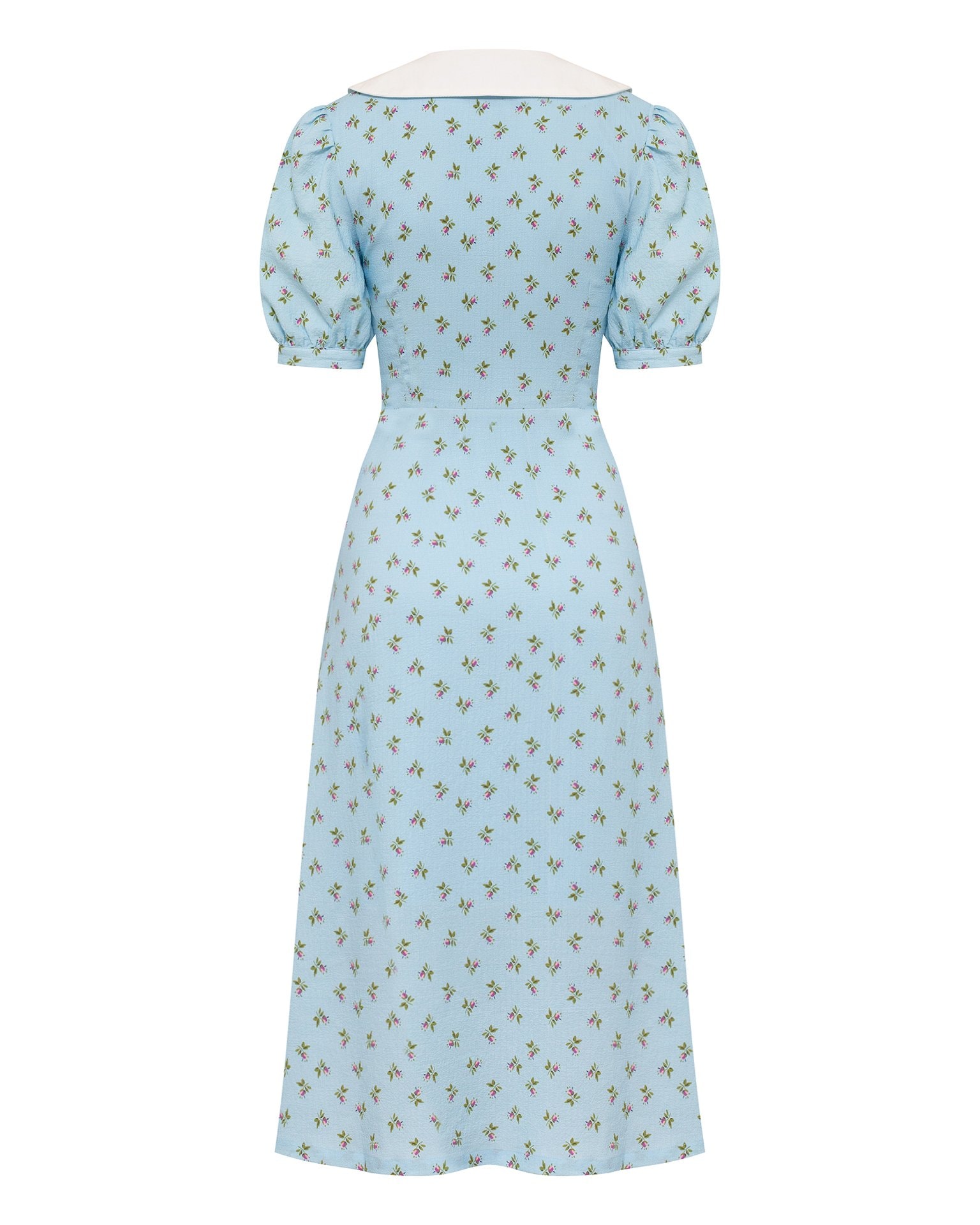 Blue dress with a white collar, Light Blue — photo 9