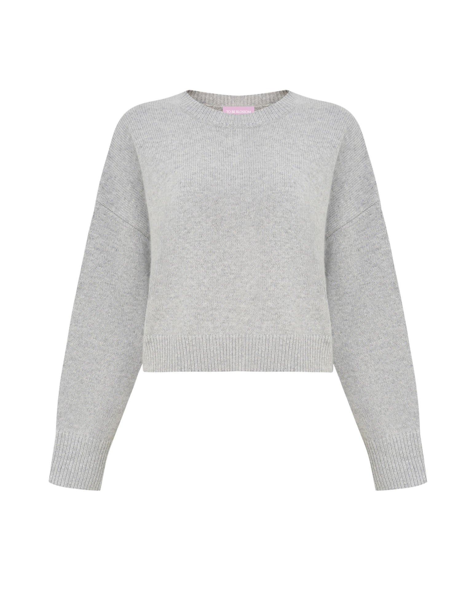 Cropped jumper in grey, Grey. — photo 7