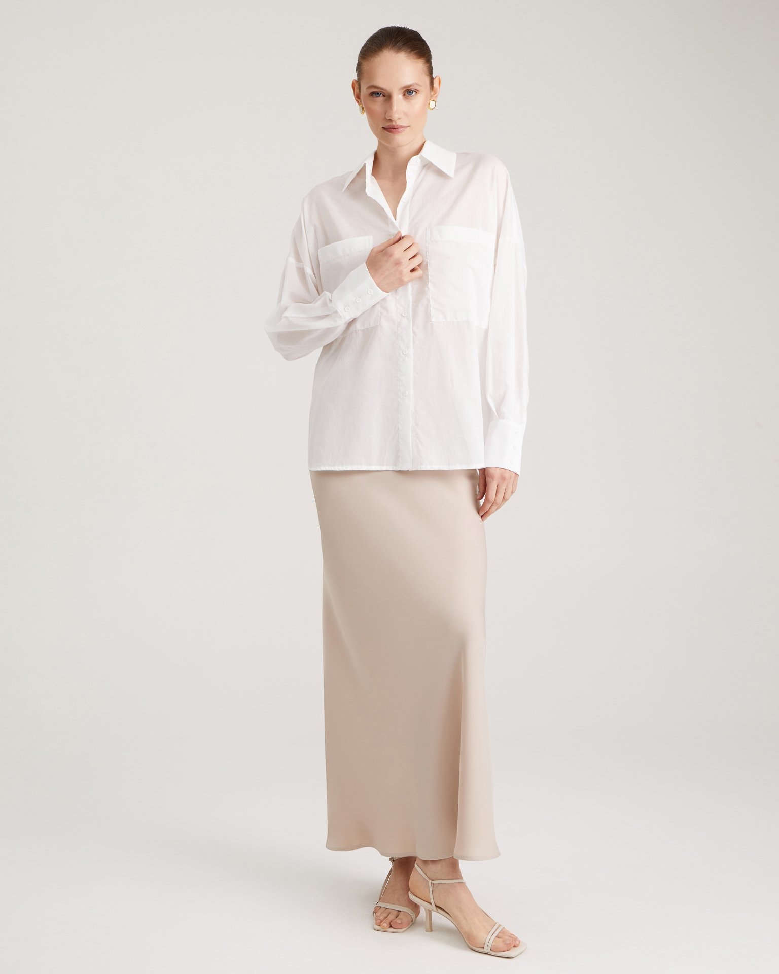 Blouse with a bow, White — photo 6