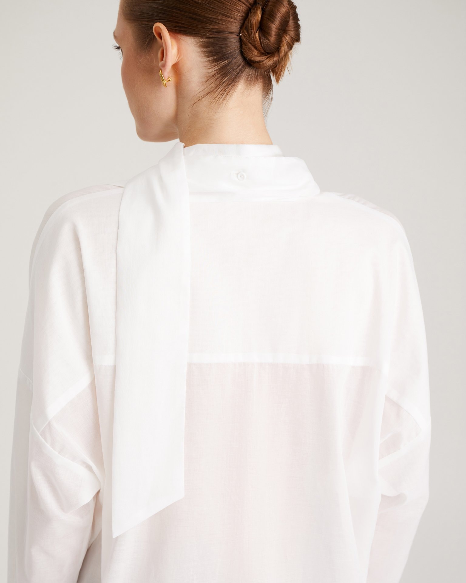 Blouse with a bow, White — photo 10