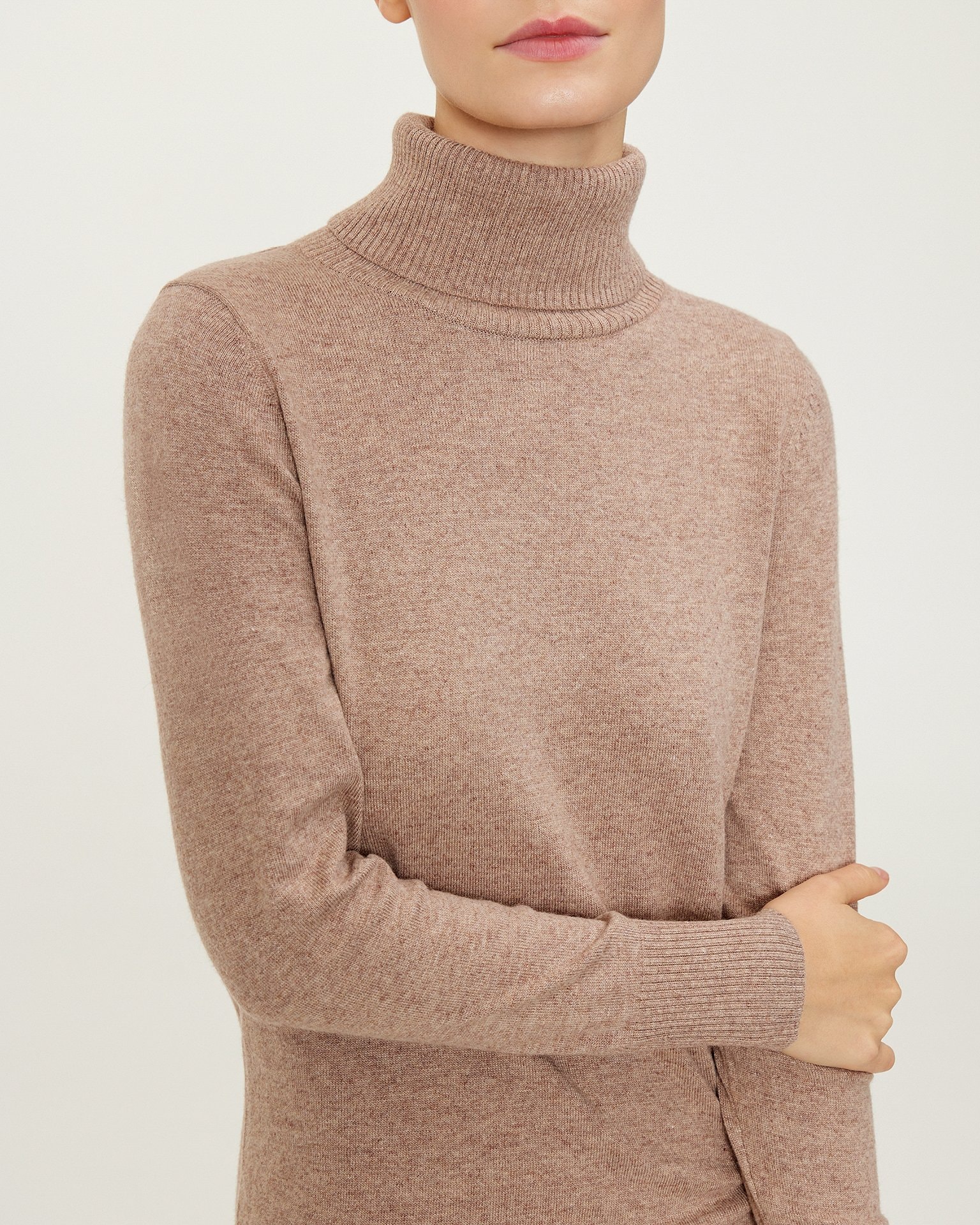 Straight-cut knitted dress, Brown — photo 5