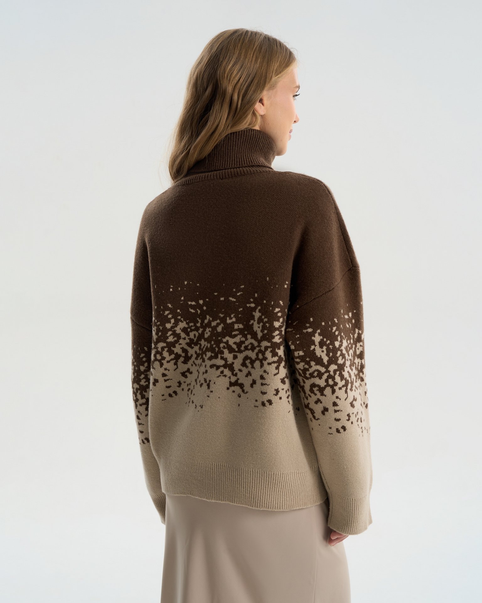 High-neck sweater, Brown — photo 5