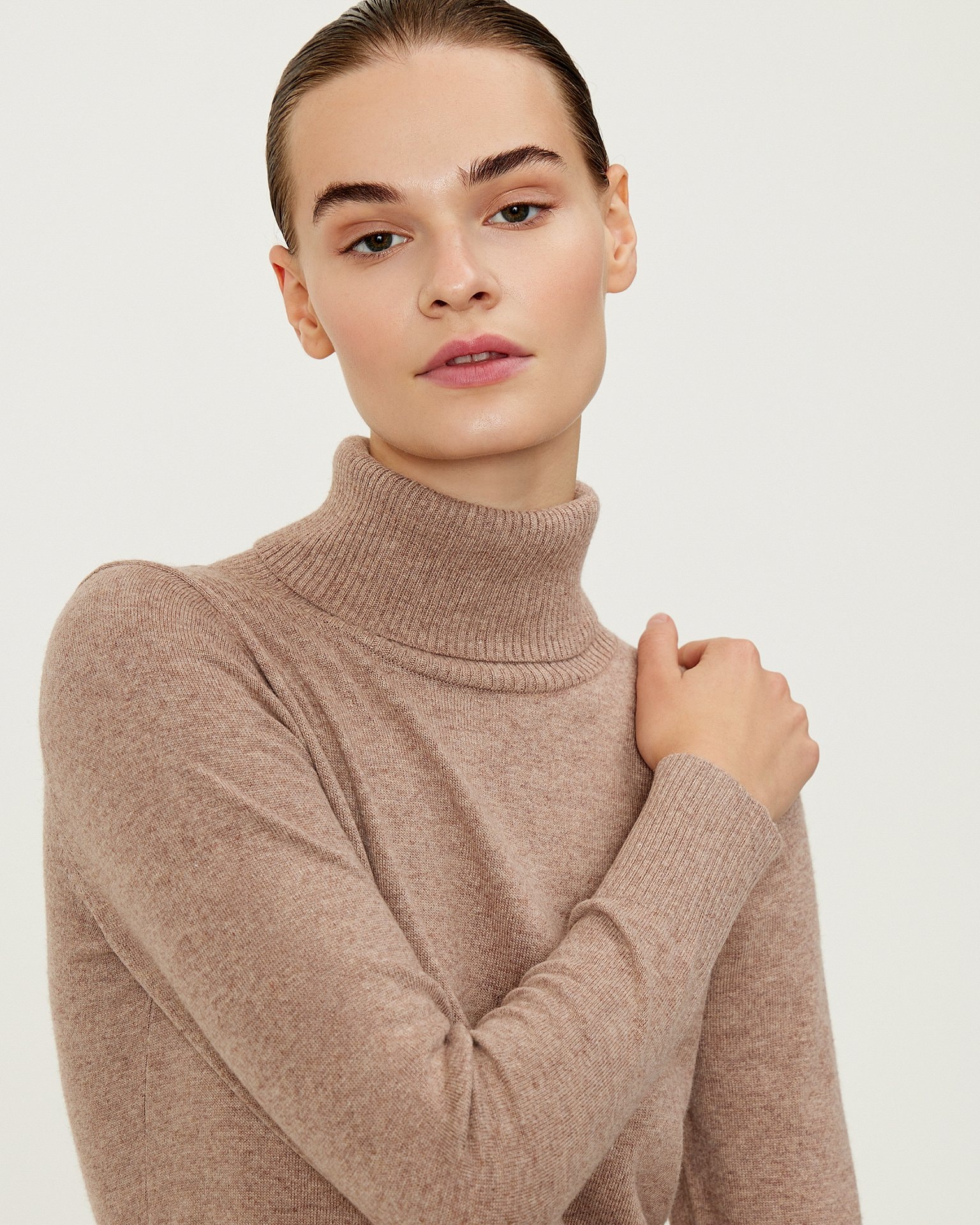 Straight-cut knitted dress, Brown — photo 4