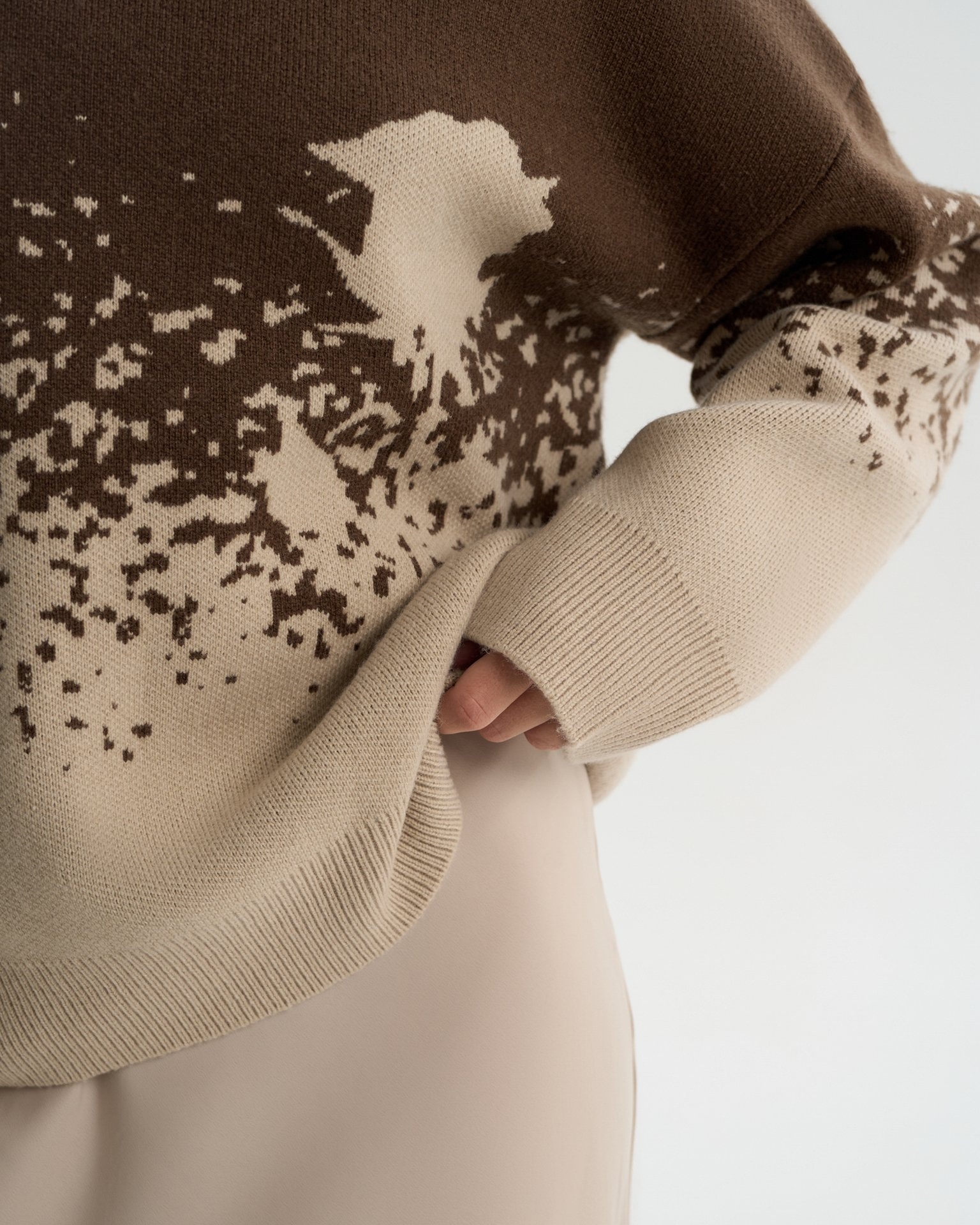 High-neck sweater, Brown — photo 7