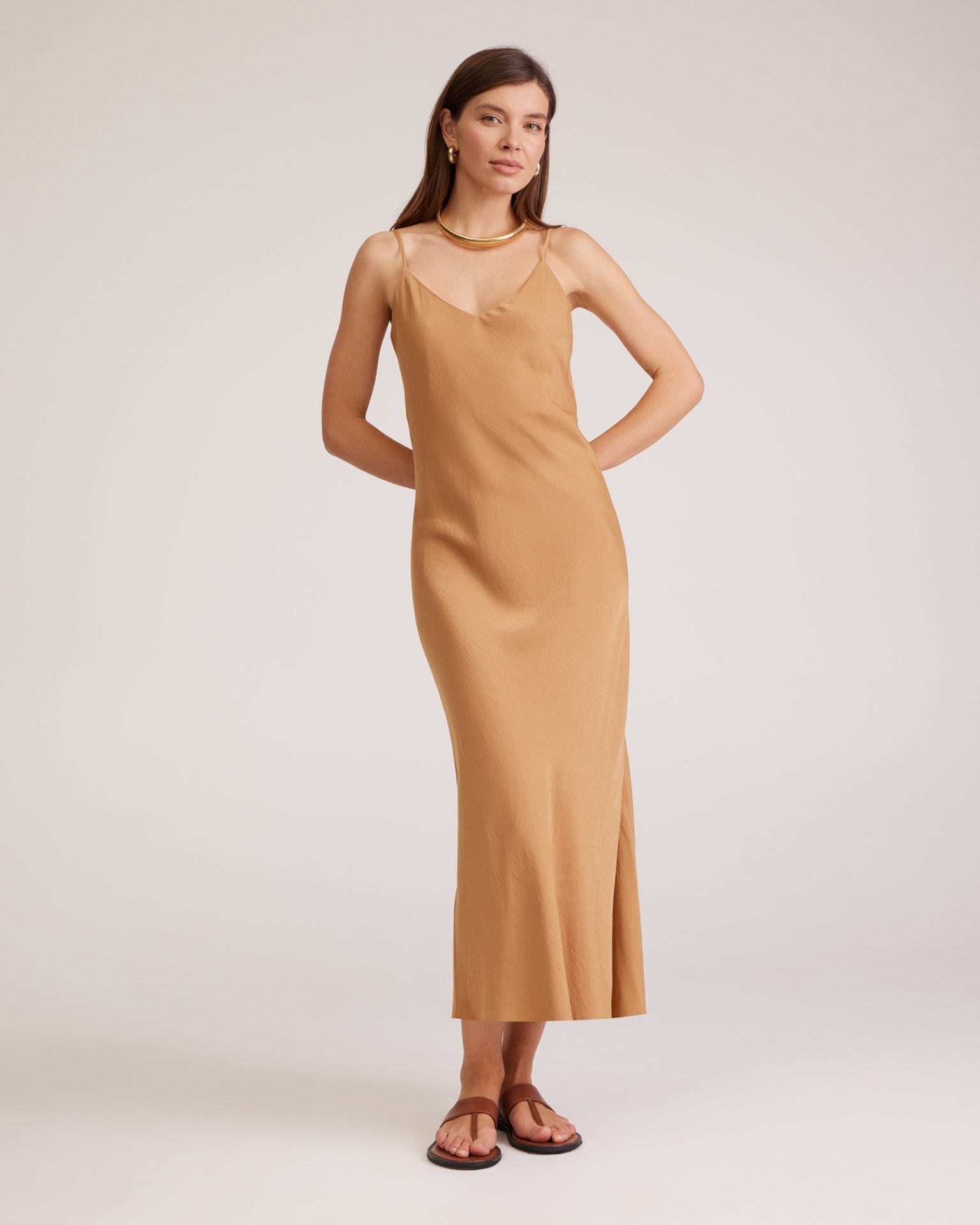 Slip dress, Tobacco — photo 2