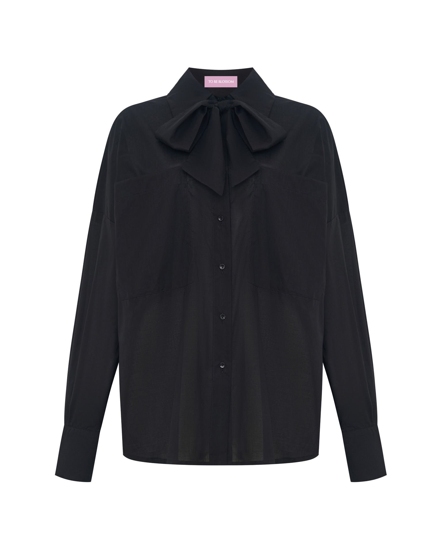 Blouse with a Bow, Black