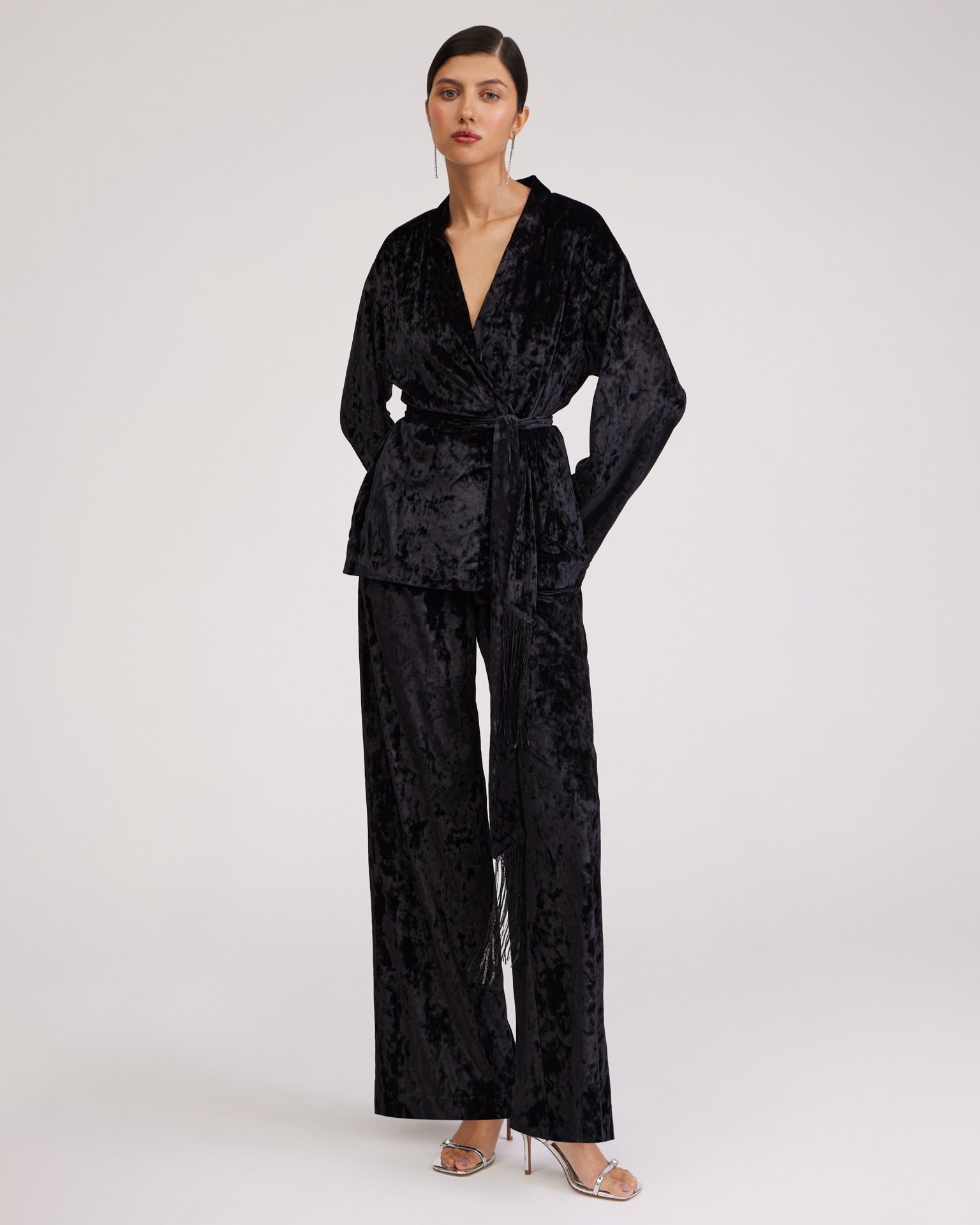Velvet Kimono, Black — photo 3