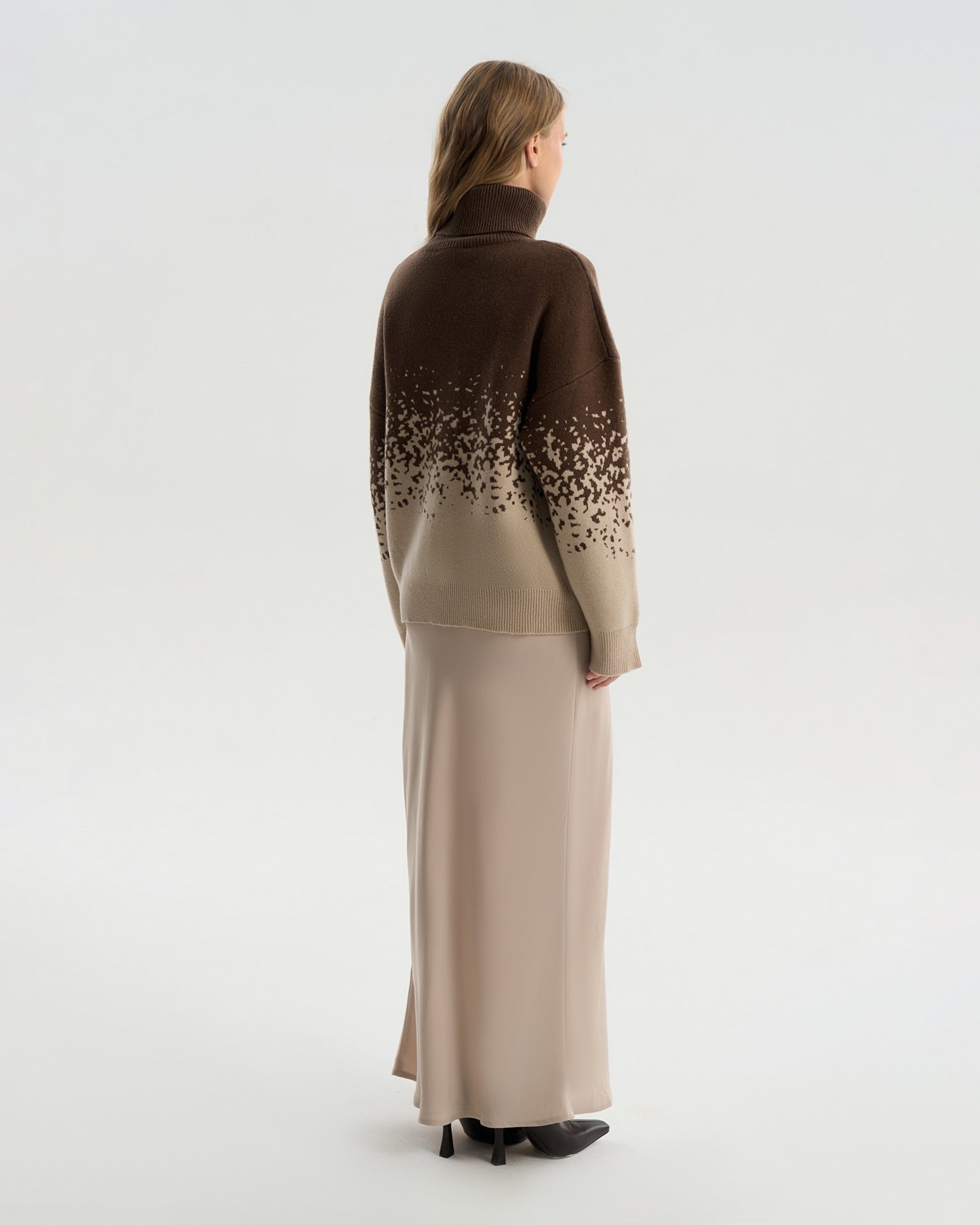 High-neck sweater, Brown — photo 3