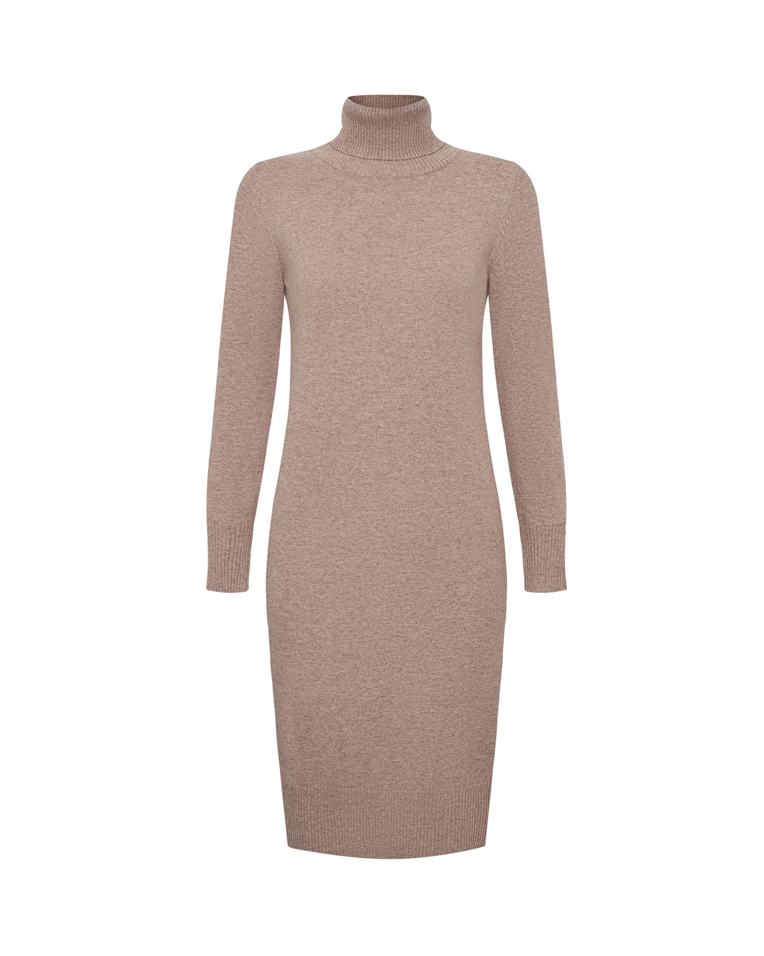 Straight-cut knitted dress, Brown — photo 6