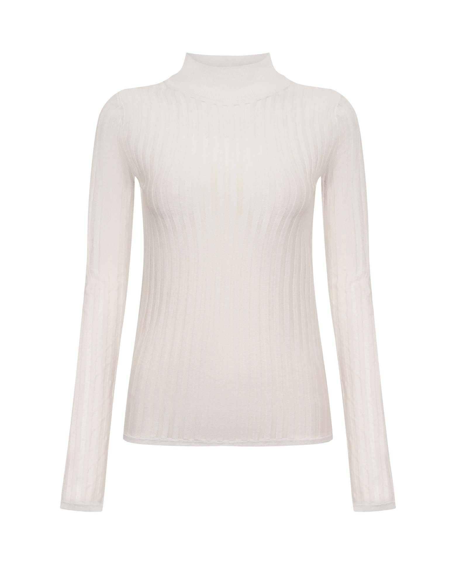 White top with long sleeves, White — photo 6