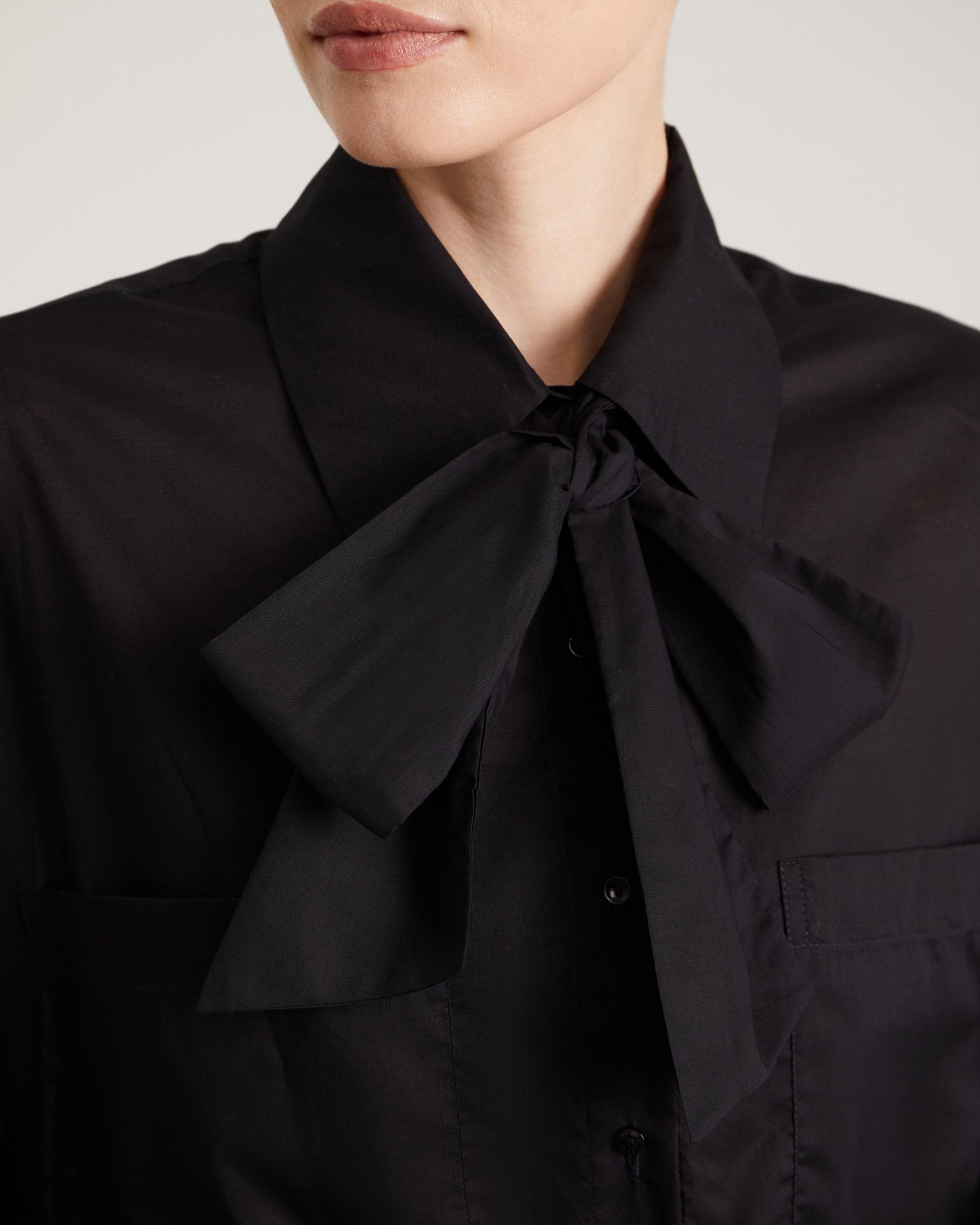 Blouse with a Bow, Black — photo 10
