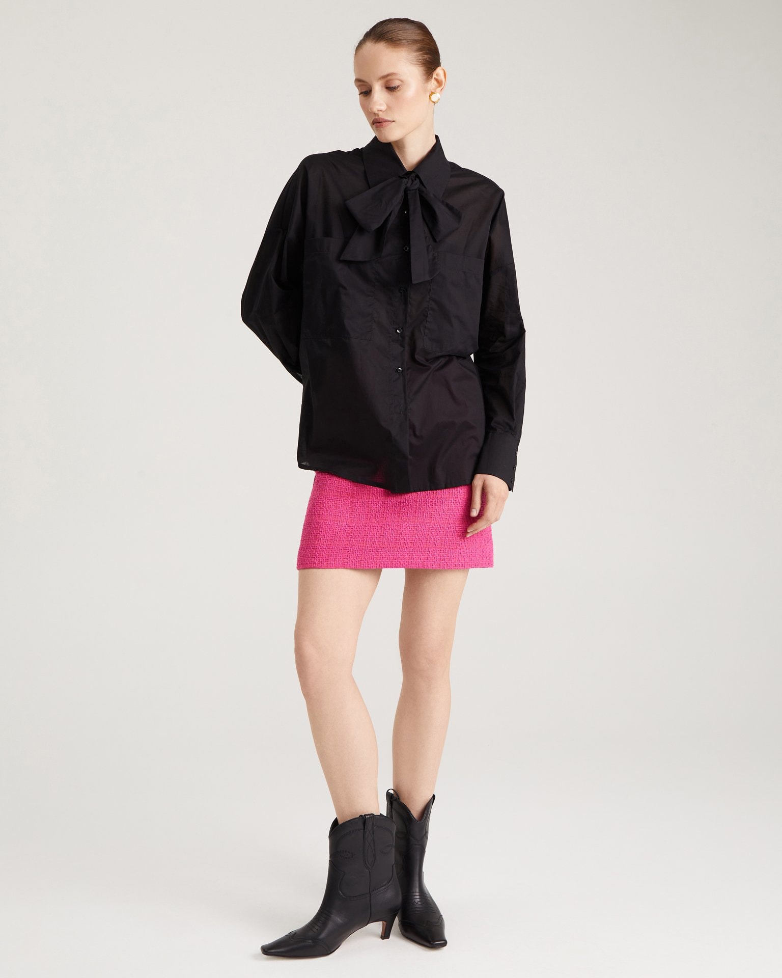 Blouse with a Bow, Black — photo 5