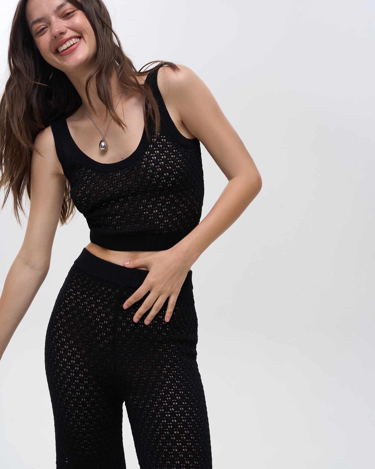 Black Crop Top, Black — photo 2
