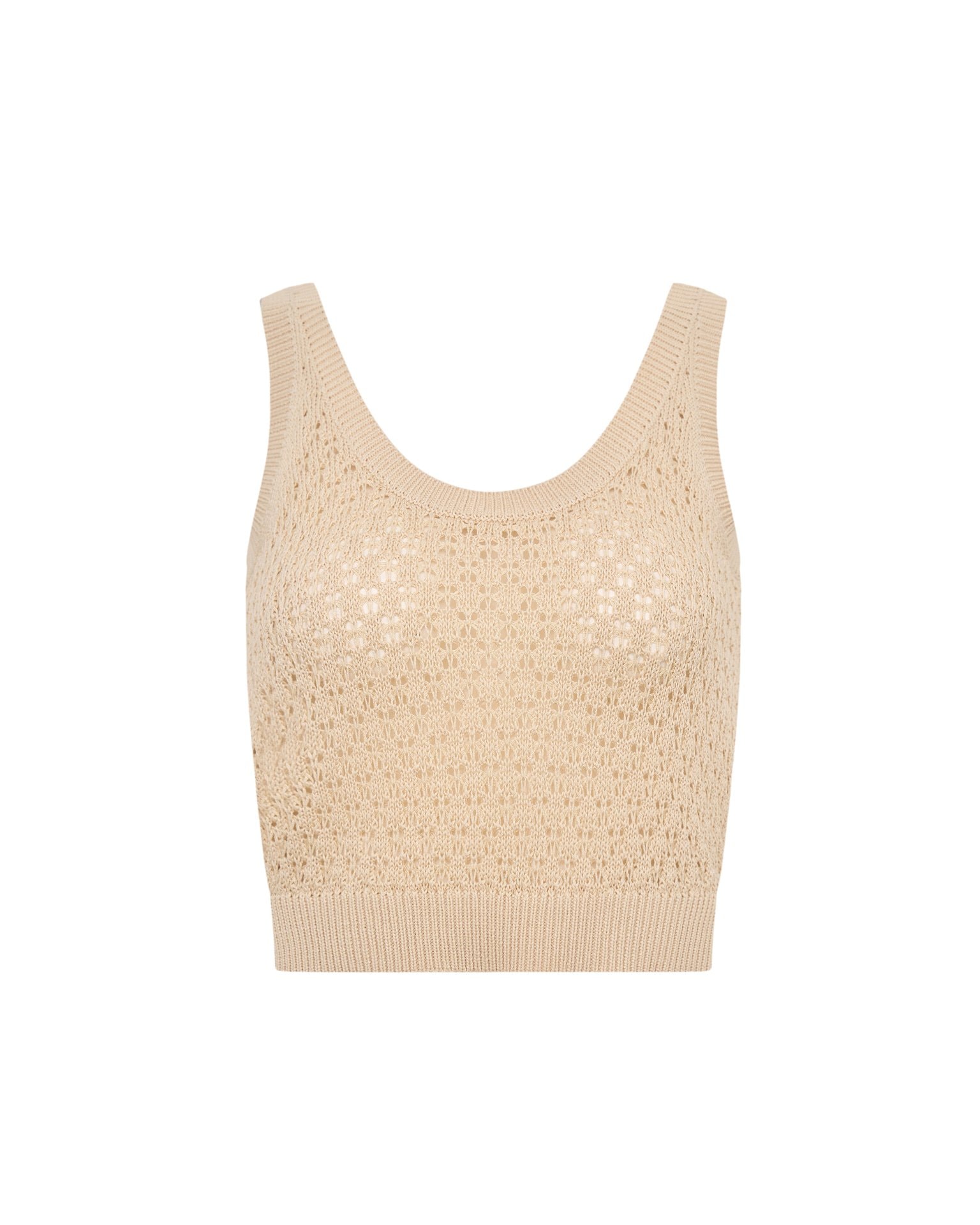 Round Neck Top, Beige — photo 6