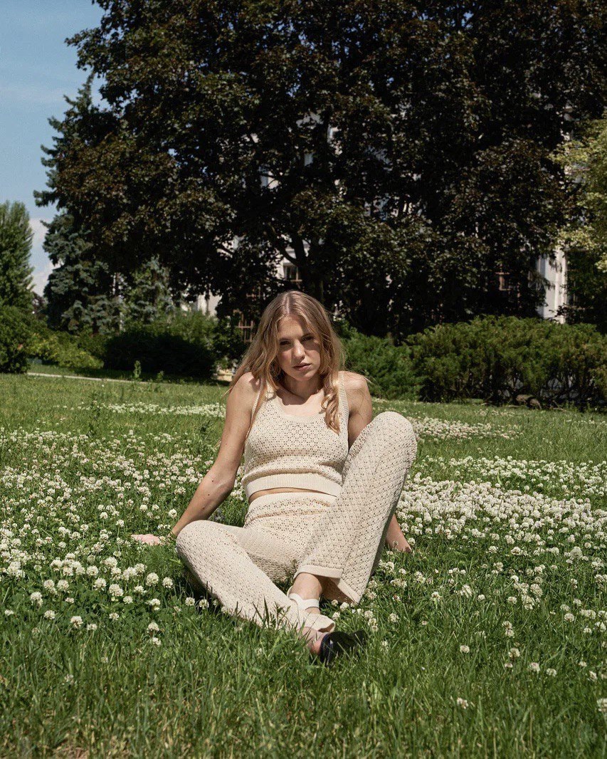 Round Neck Top, Beige — photo 3