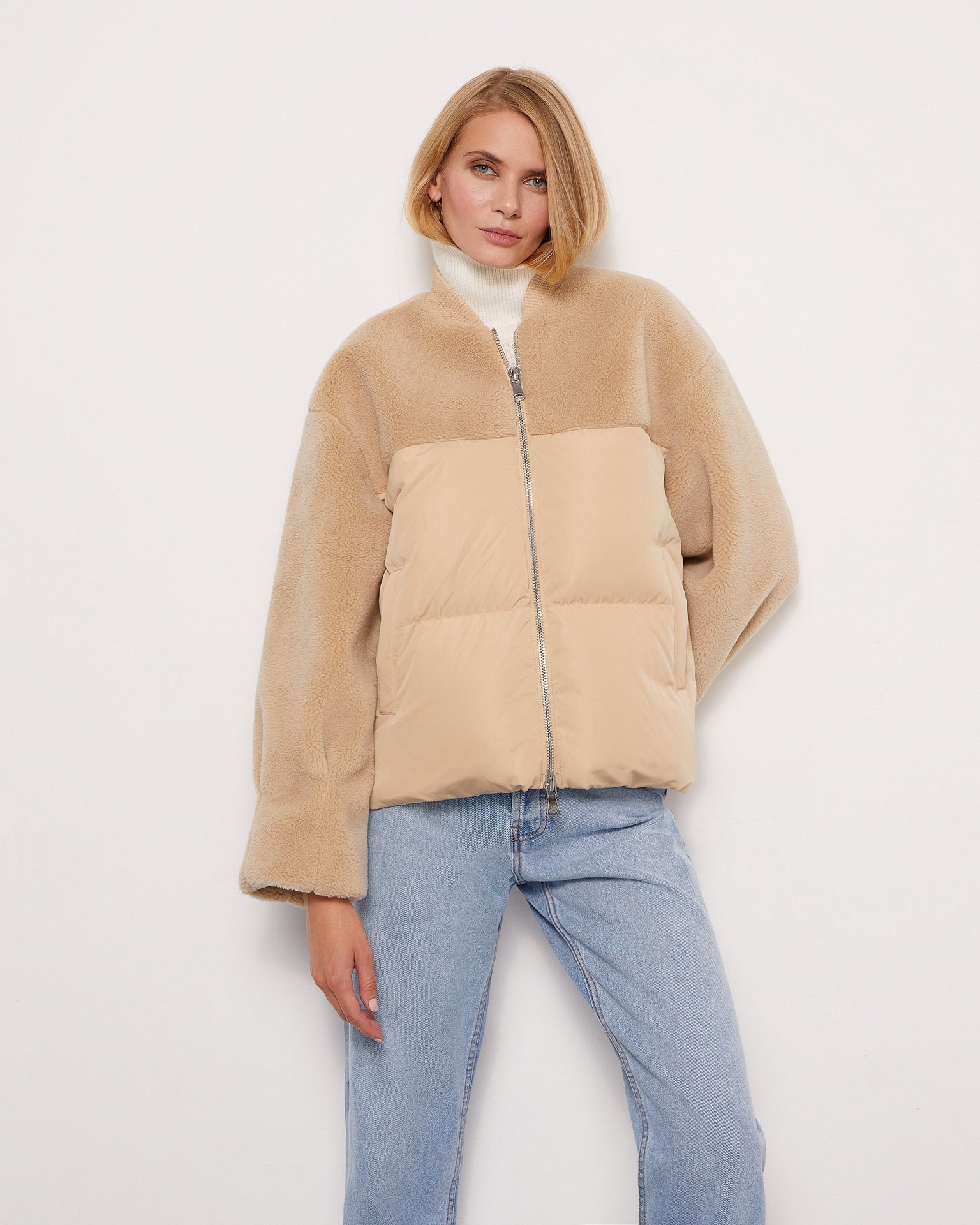 Short bomber jacket, Brown — photo 3