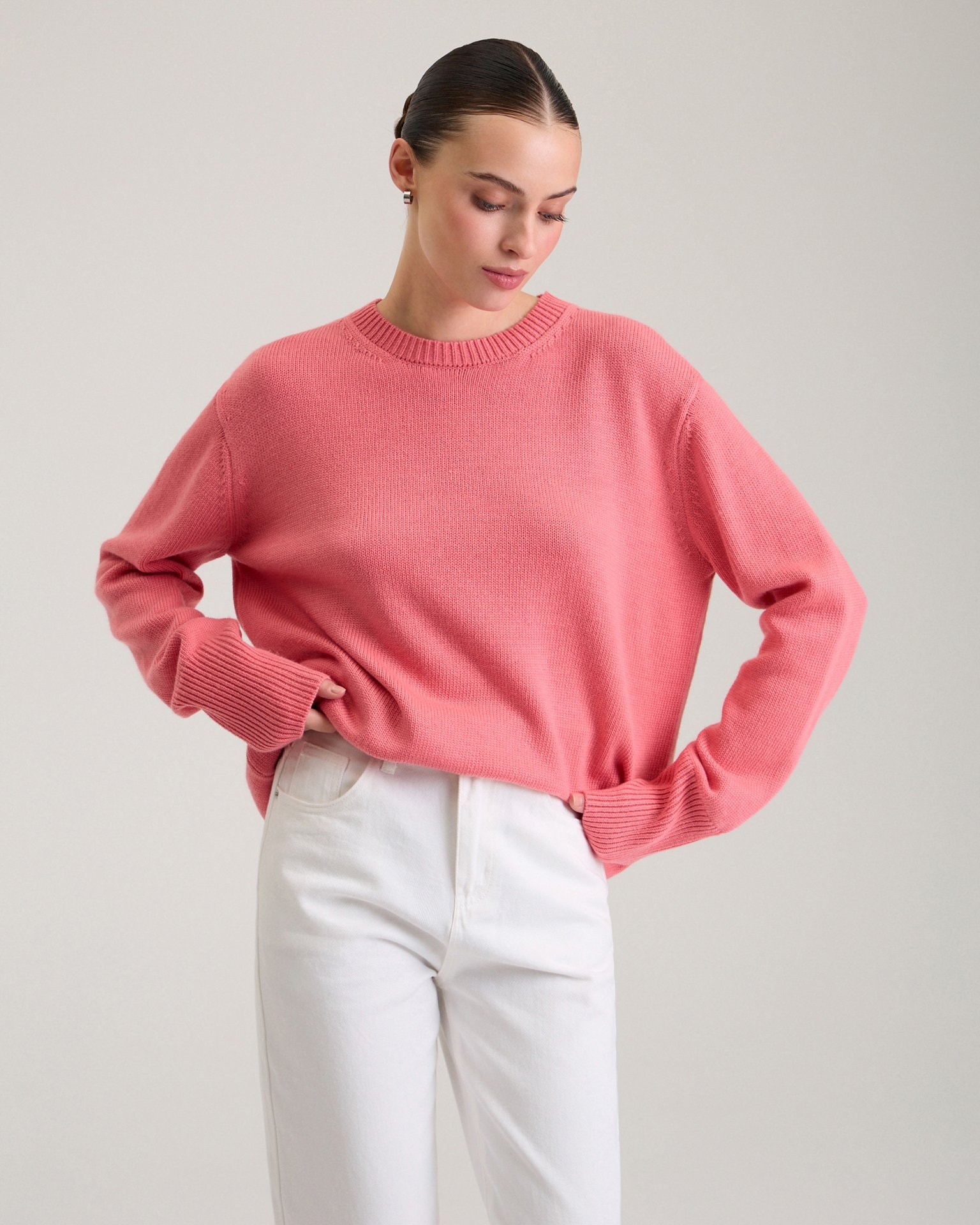 White cropped jeans, White — photo 6