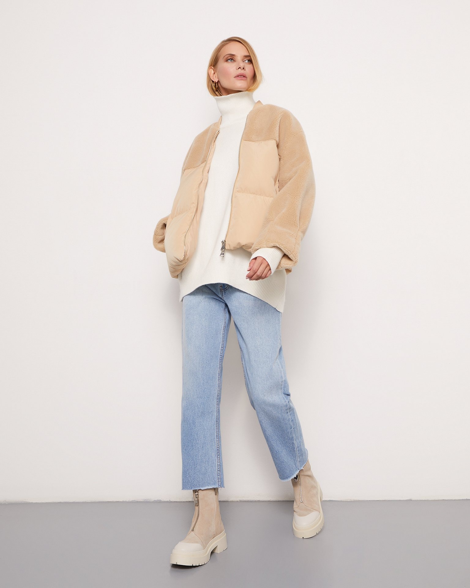 Short bomber jacket, Brown — photo 5