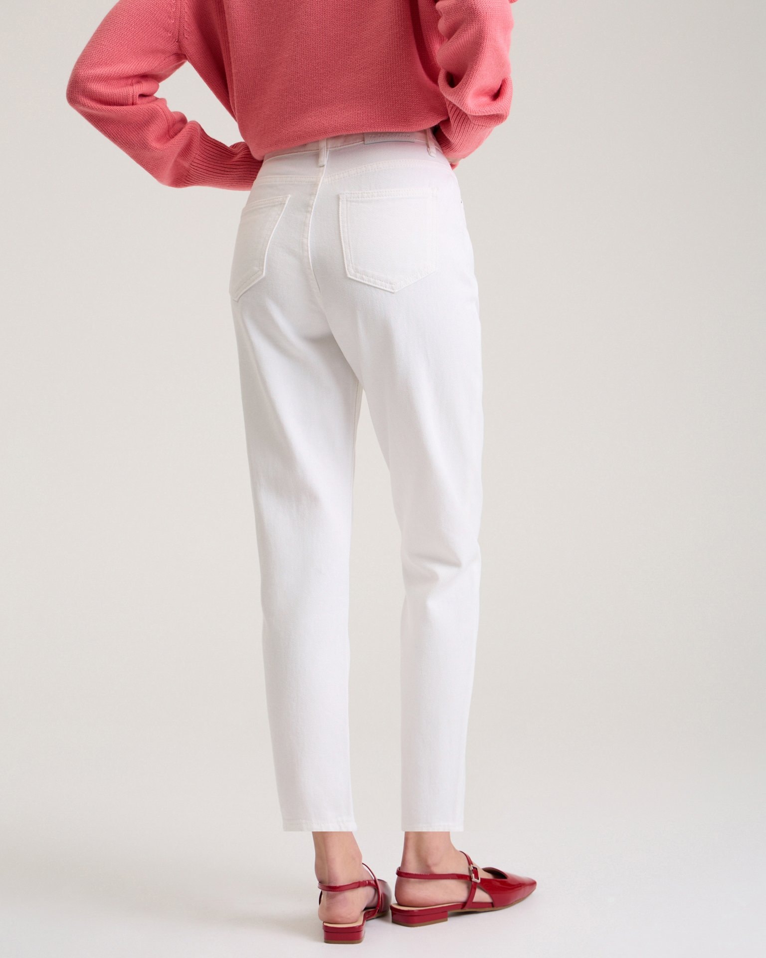 White cropped jeans, White — photo 7