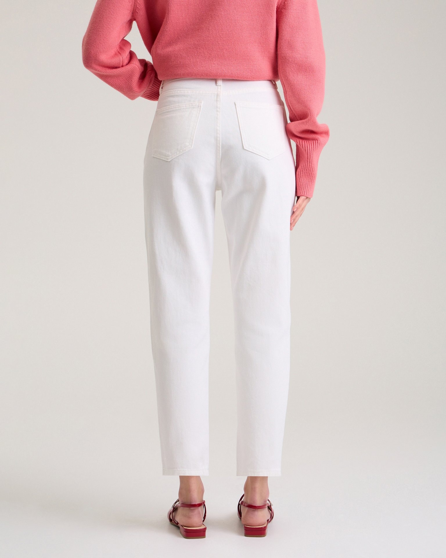 White cropped jeans, White — photo 5