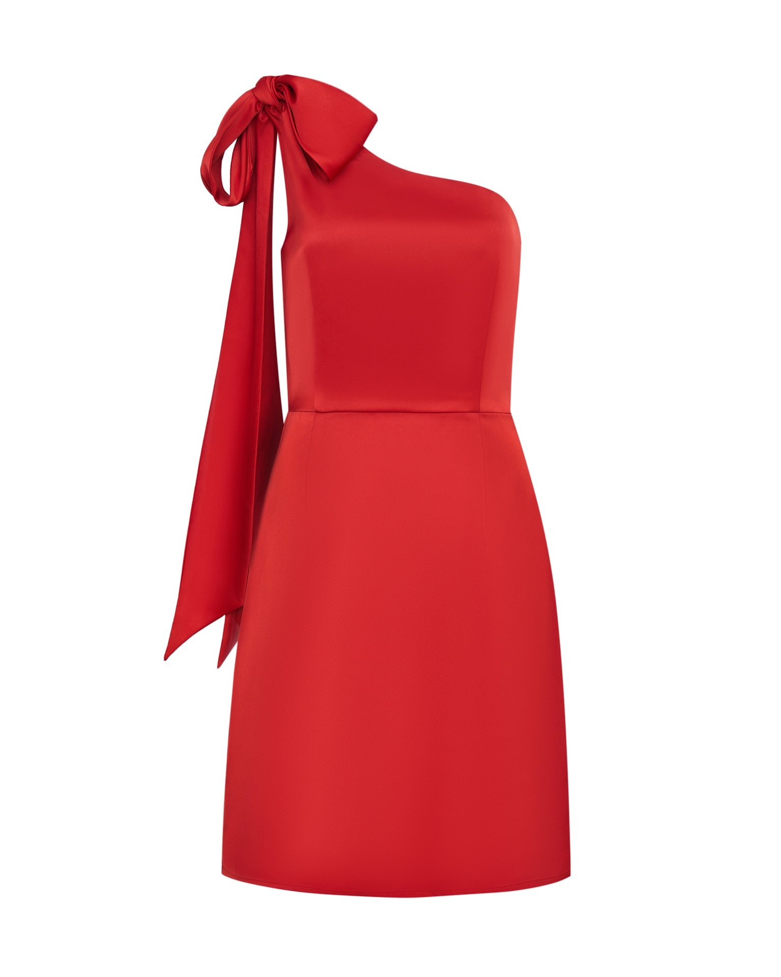 One-shoulder dress, Red — photo 6