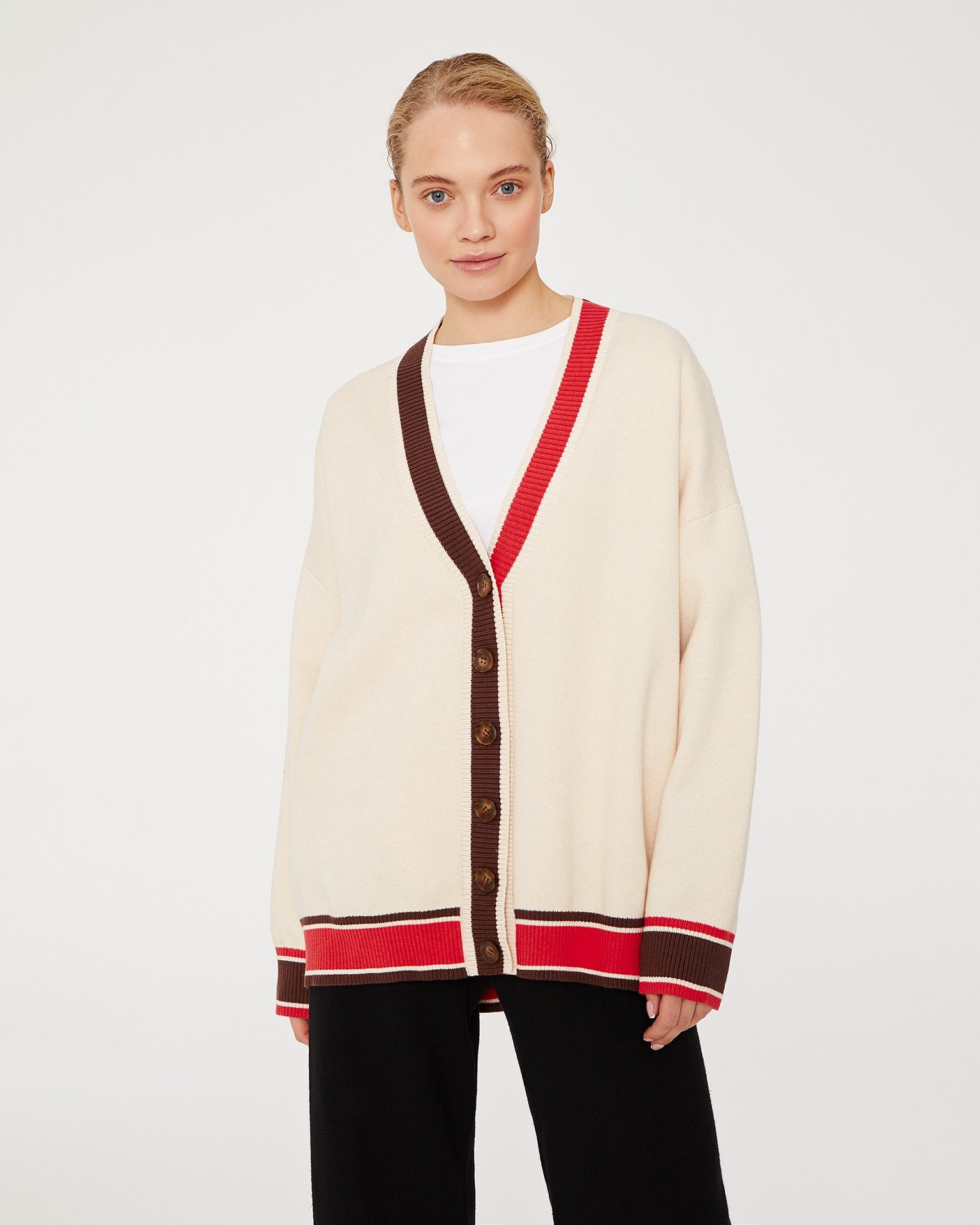 Longline Cardigan, Milky — photo 3