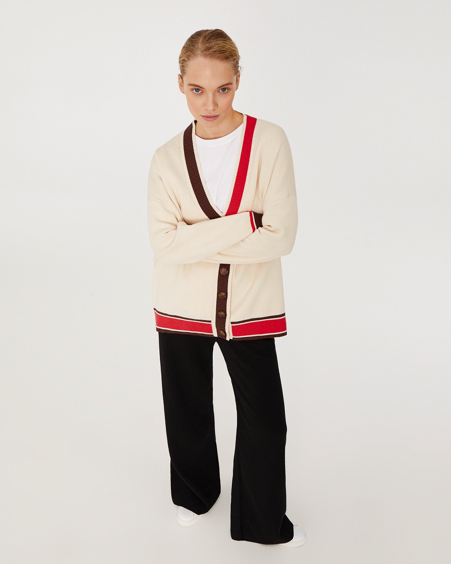 Longline Cardigan, Milky — photo 2