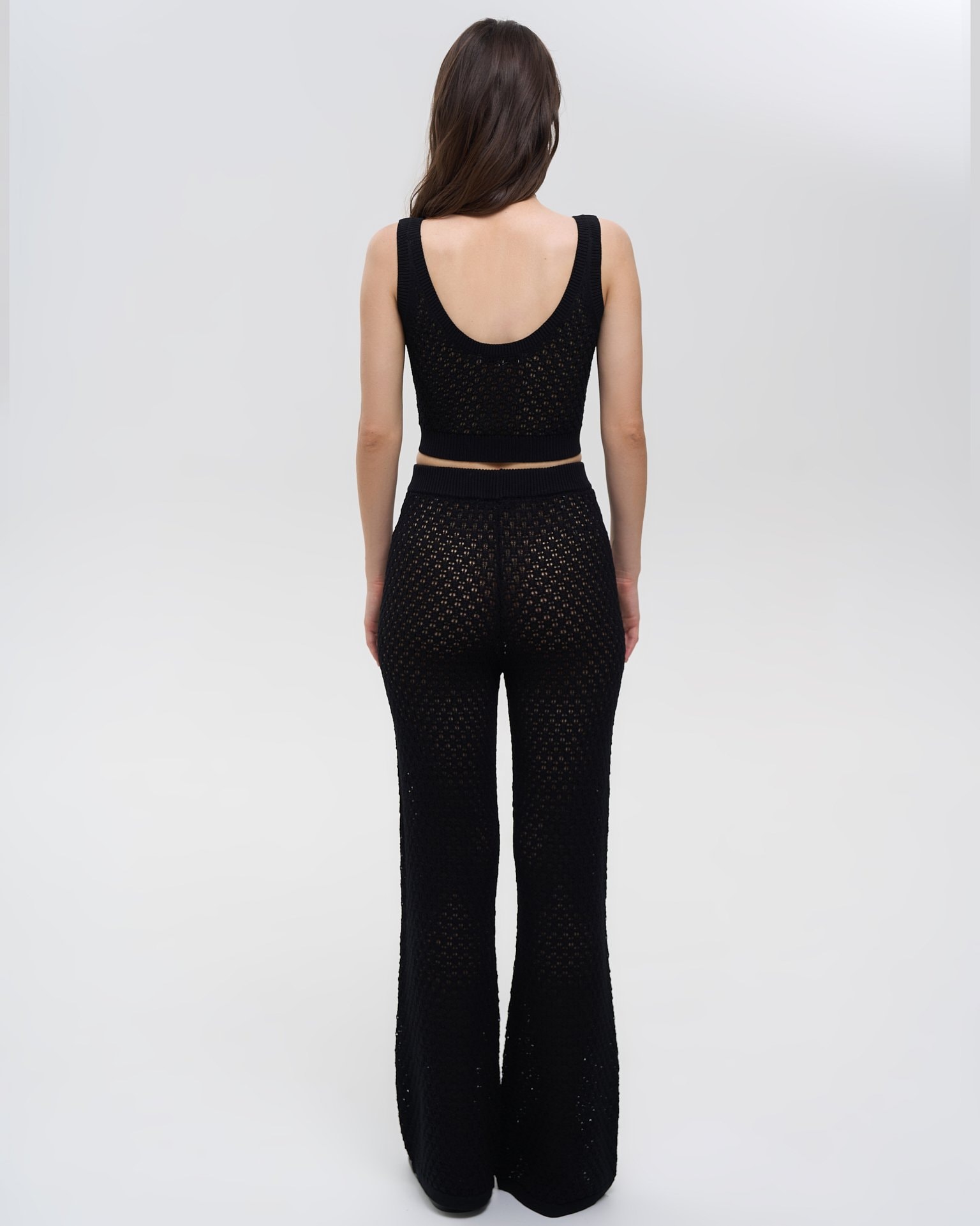Black Viscose Trousers, Black — photo 4