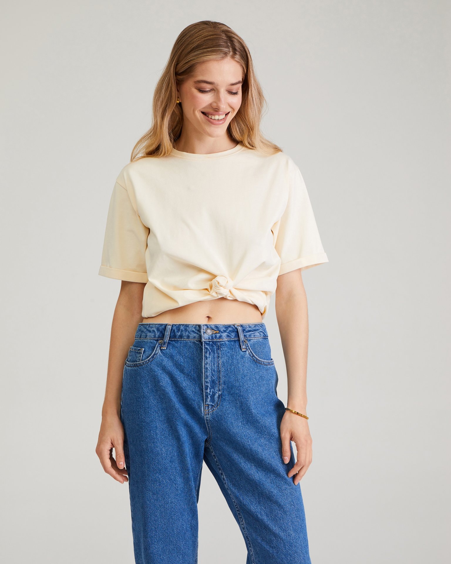 Light blue mom jeans, Blue — photo 5
