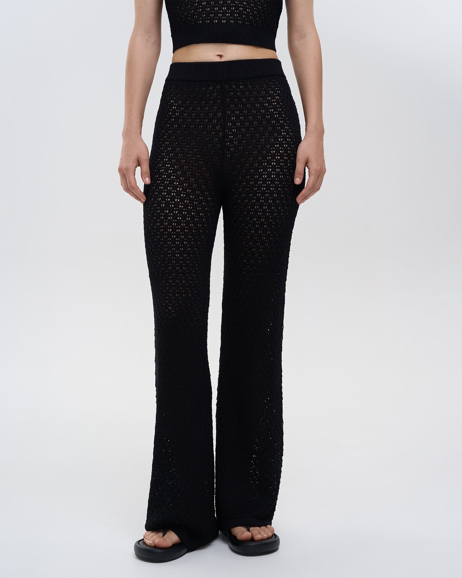 Black Viscose Trousers, Black — photo 5